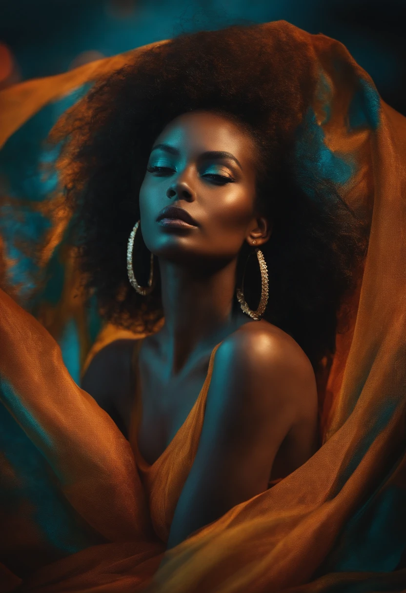 Mulher Negra de 18 anos deitada