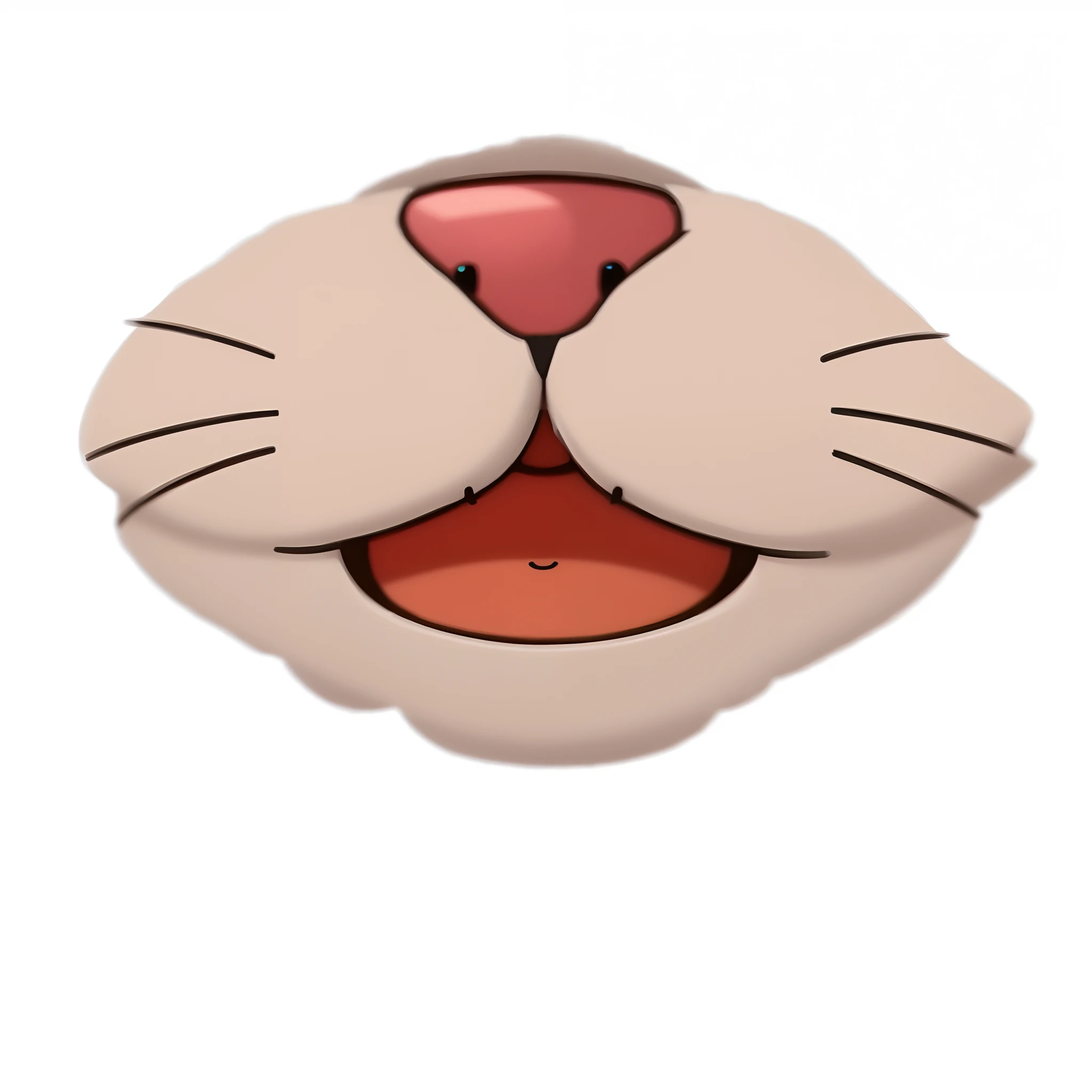 There is a cat face with a pink nose and a white background, Garfield Catface, cat head, quanto ele faz, apenas cara de coelho, the cat is smiling, smileeeeeee, a cat is smiling, Gato Anime, Telegrama Sticker, Bigodes HQ, ;boca aberta, Bigodes, face do rato, visual anime de um gato bonito