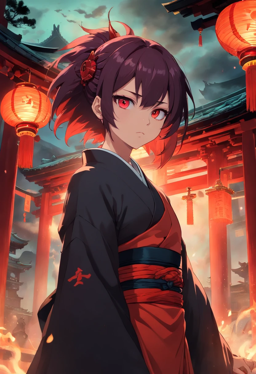 best quality,ultra-detailed,realistic,photorealistic:1.37,Sukuna from Jujutsu Kaisen in front of the malevolent shrine(expansion of domain),demonic atmosphere,dark color tones,ominous lighting,powerful presence,sharp focus,masterpiece:1.2,Japanese anime style,hauntingly beautiful,gloomy ambiance,Edo period influences,ancient supernatural setting,sinister vibe,majestic and intimidating,ominous aura,detailed facial features of Sukuna,elaborate traditional attire,Eye of the Divergent Spectrum,elaborate tattoos,flowing hair,Steampunk-inspired accessories,ominous Kanji characters,hint of ethereal supernatural power,imposing stance and posture,mysterious mist enshrouding the shrine,ominous red and black color palette,haunting eyes with a fiery glow,intense confrontation between Sukuna and the malevolent spirits,evocative and captivating composition,hauntingly atmospheric backdrop,stark contrast between light and shadow,vivid and dramatic colors,dynamic action unfolding in the foreground,mysterious symbols and designs decorating the shrine,feeling of tension and danger.