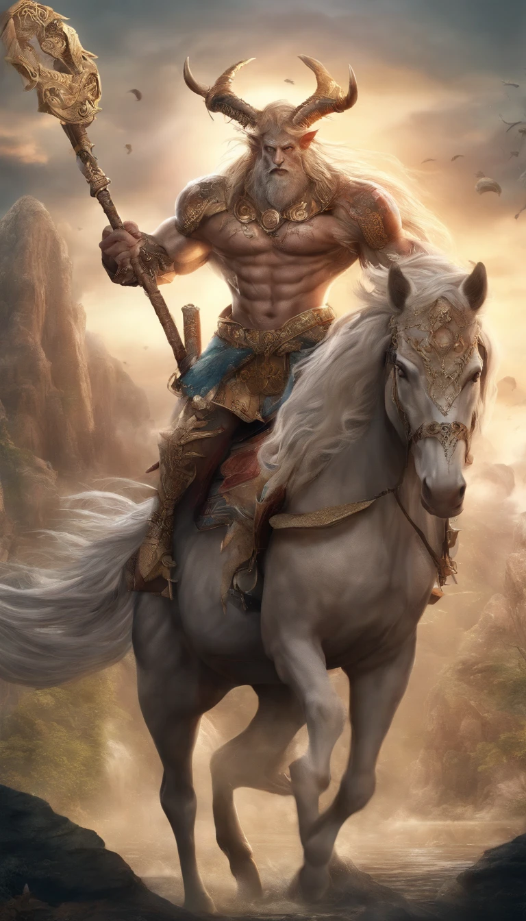 In the beautiful illustration of this super-grand scene，The ultra-long-range lens is shown（Over eight unique centaur characters：9.9），They all have their own characteristics，Vivid and interesting。Radiant angelic centaurs from the heavenly realm，To the hellish centaurs surrounded by nightmarish flames，And then to the Wind Fairy Centaur dancing in the air，There are also one-horned centaurs surrounded by thunder and lightning，and mechanical centaurs that shine with metallic light，And then to the powerful dragon centaur with colored dragon scales covering the whole body，The elegant and agile elf centaur always wears a flower crown with its slender graceful lines，Enchanting and charming Tiflin centaurs。Each character has their own unique charms and abilities。The illustration uses advanced artistic techniques and tools，（Divide the scene into sections by geometric arrangement：9.9），Each section corresponds to a centaur character，This makes more efficient use of space。Through Midjourney's advanced brush tools、Color palette、Material packs and model packs，For each centaur, beautiful props are designed to increase racial characteristics、Clothing and physical features，Enhances the character's personality and visual appeal。The scenery in the illustrations is stunning，There are changing skies、rainbowing、extreme light、Stars and Moon。Incorporating iconic landmarks such as Mount Everest，and fireworks、tranquil lake、Natural and urban elements of waves and neon lights，Creates a magical atmosphere。The centaurs display their unique abilities and equipment in a variety of environments，This is true even in extreme alien landscapes。（Use Midjourney's tools、Material packs、Texture tools、The color palette makes depicting details vivid and realistic：9.9），From complex hairstyles and as well as different racial traits、Body、Appearance features、Clothing to real textures，This greatly enhances the realism of the characters and surroundings。The fusion of multiple art styles adds movement to the centaur's movement at all angles，The overall visual experience is further enriched。The final illustration was described as a "masterpiece"，It has the characteristics of "best quality" and "realistic"，The details put into the creative process are shown、Level of creativity and craftsmanship。 hdr，（真实感，Masterpiece quality，best qualtiy），