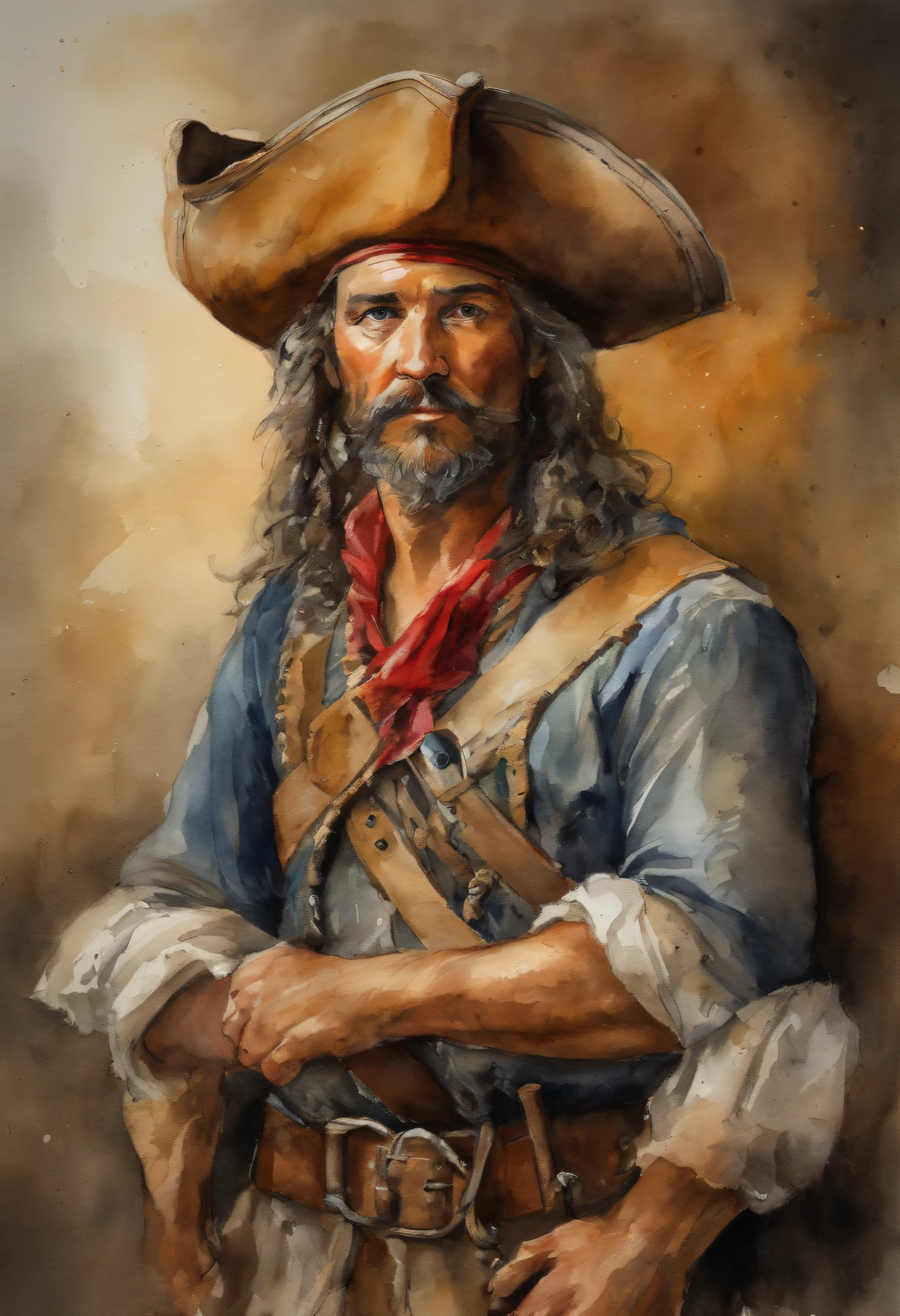 um pirata de carton visto de frente