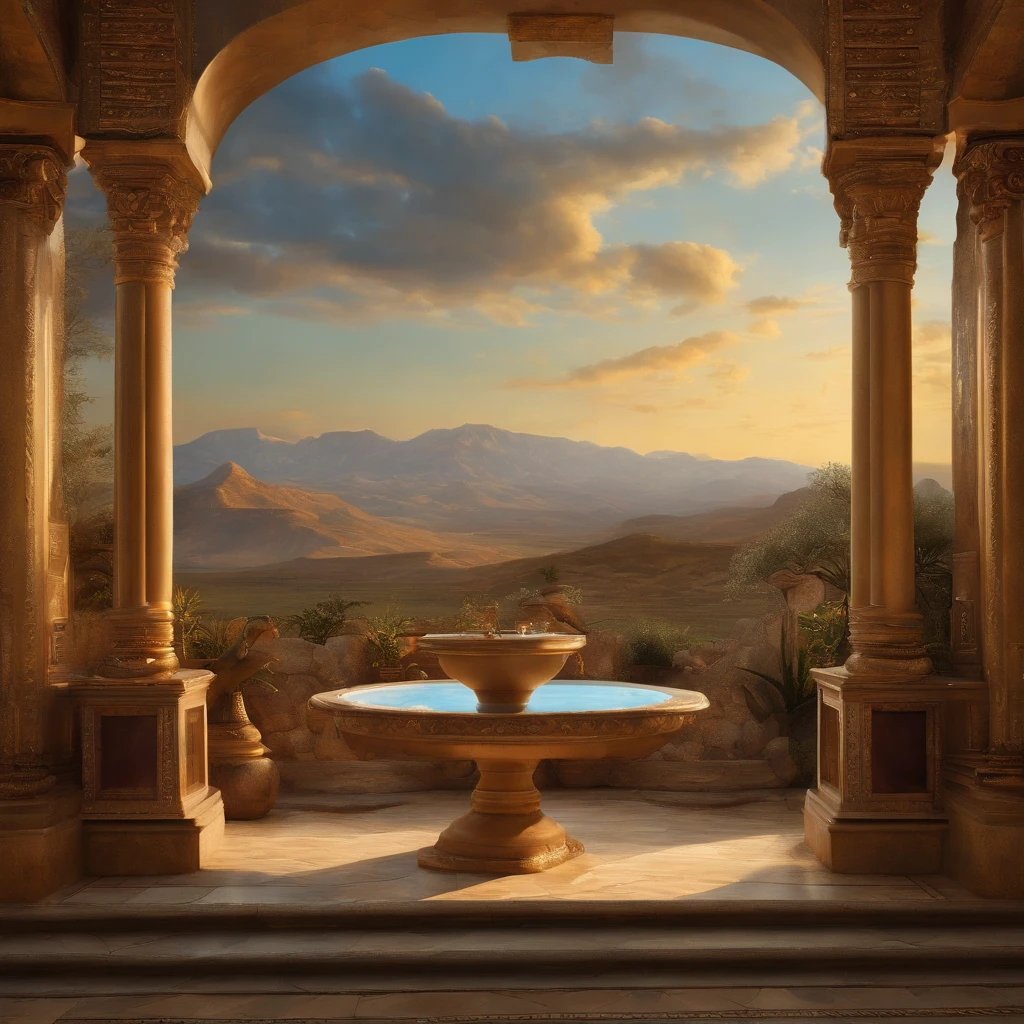 Paysage magique,Mysterious ,(Highly detailed CG Unit 8k wallpaper), The most beautiful work of art in the world, Professional majestic oil painting, complexe, High detail, mise au point nette, dramatique, Art of photorealist painting, Alma Tadema