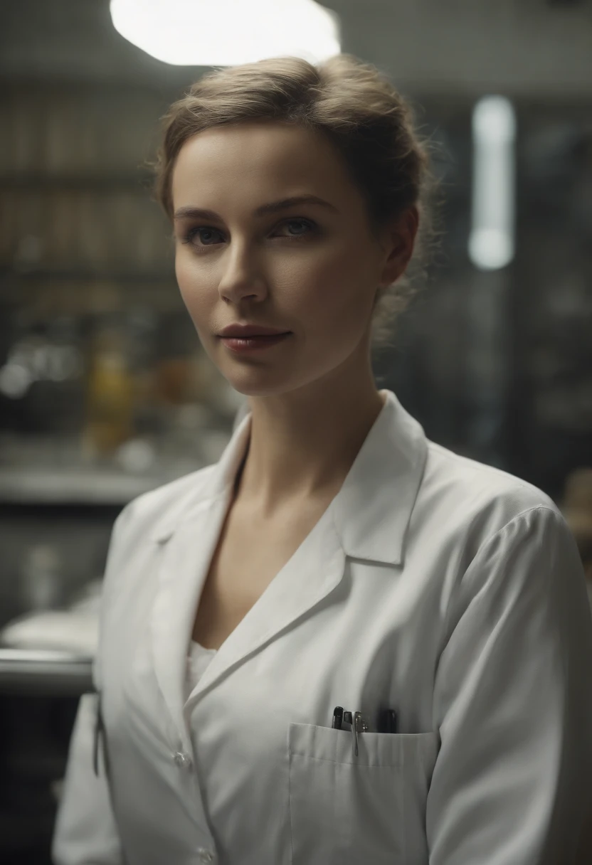 (8K、top-quality、masterpiece:1.2)、(reallistic、Photorealsitic:1.37)、The ultra-detailliert、superrealism、tre anatomically correct、Female doctor working with female robot、Mechanical fuselage、hospitals、Operating table、surgery、Female doctor in white coat、Bloods、heart mark、viscera