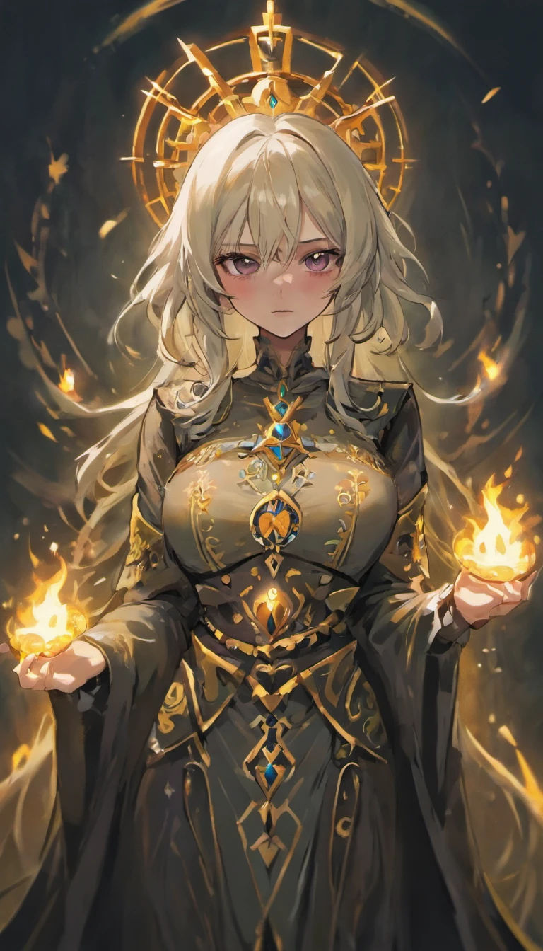 ((tmasterpiece))，(Best quality at best)，(A half body)，Facing the lens，(ultra intricately detailed)，(Highest definition)，(8K)，(Clean lines)，(Perfect facial features，Perfect flesh)，(Peerless beauty)，(super gigantic breasts)，lich，A Necromancer，the witcher，whaite hair，Pitch-black eyes，The scholar，The robes of the deceased，face expressionless，Pale skin，medieval times，the witcher，The undead，disarray，unholy，In the grave，frotting，Dark style