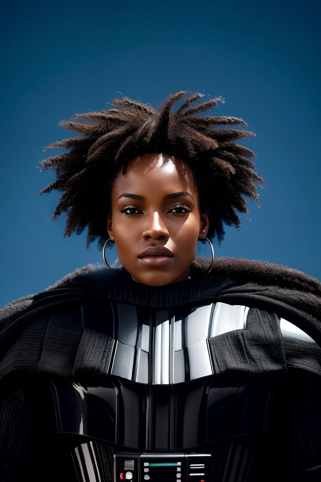 Head and neck of a beautiful black woman, proporcional ao corpo