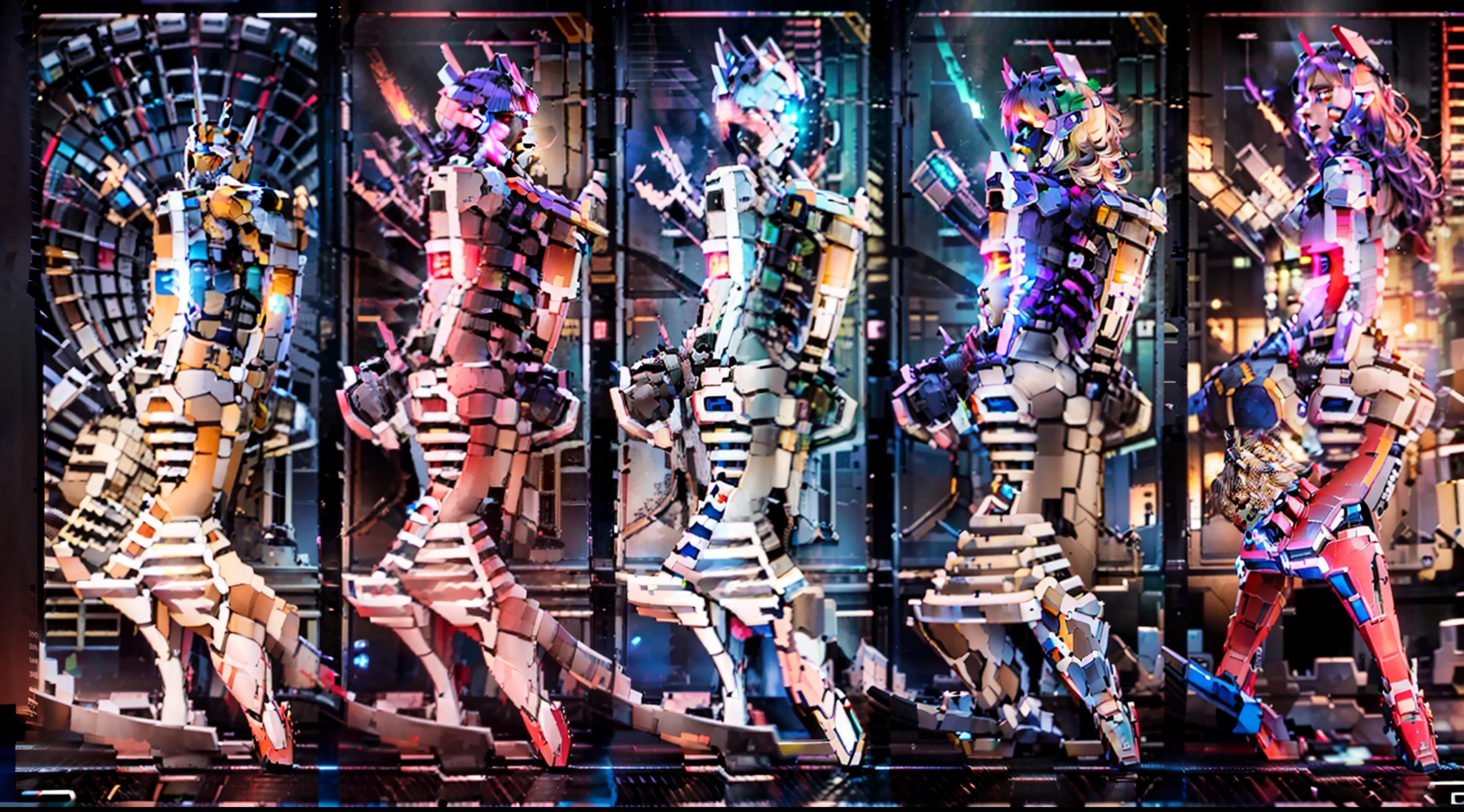 In the beautiful illustration of this super-grand scene,The ultra-long-range lens is shown(Over eight unique centaur characters:9.9),They all have their own characteristics,Vivid and interesting。Radiant angelic centaurs from the heavenly realm,To the hellish centaurs surrounded by nightmarish flames,And then to the Wind Fairy Centaur dancing in the air,There are also one-horned centaurs surrounded by thunder and lightning,and mechanical centaurs that shine with metallic light,And then to the powerful dragon centaur with colored dragon scales covering the whole body,The elegant and agile elf centaur always wears a flower crown with its slender graceful lines,Enchanting and charming Tiflin centaurs。Each character has their own unique charms and abilities。The illustration uses advanced artistic techniques and tools,(Divide the scene into sections by geometric arrangement:9.9),Each section corresponds to a centaur character,This makes more efficient use of space。Through Midjourney's advanced brush tools、Color palette、Material packs and model packs,For each centaur, beautiful props are designed to increase racial characteristics、Clothing and physical features,Enhances the character's personality and visual appeal。The scenery in the illustrations is stunning,There are changing skies、rainbowing、extreme light、Stars and Moon。Incorporating iconic landmarks such as Mount Everest,and fireworks、tranquil lake、Natural and urban elements of waves and neon lights,Creates a magical atmosphere。The centaurs display their unique abilities and equipment in a variety of environments,This is true even in extreme alien landscapes。(Use Midjourney's tools、Material packs、Texture tools、The color palette makes depicting details vivid and realistic:9.9),From complex hairstyles and as well as different racial traits、Body、Appearance features、Clothing to real textures,This greatly enhances the realism of the characters and surroundings。The fusion of multiple art styles adds movement to the centaur's