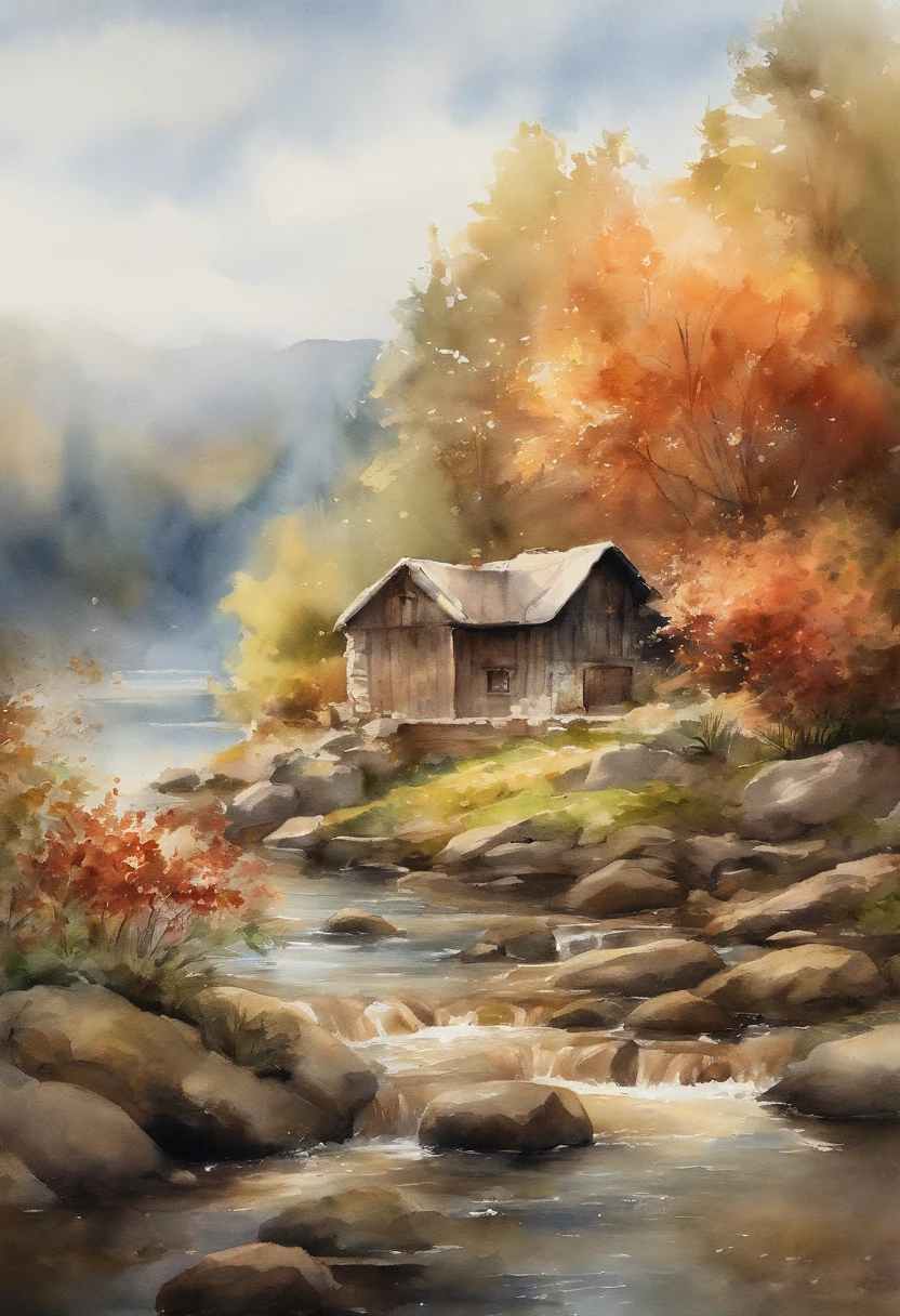 You are a professional watercolorist。Please arrange the attached photos in a watercolor style with AI.。