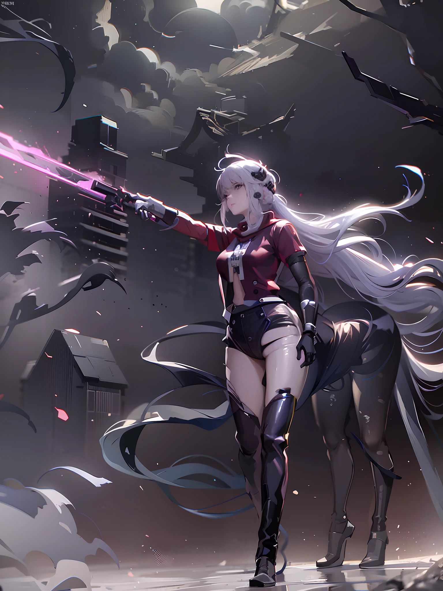 Anime girl standing in front of castle with sword and white dress, Badass anime 8 K, style of anime4 K, Artgerm and Atey Ghailan, Anime art wallpaper 8 K, Anime art wallpaper 4 K, Anime art wallpaper 4k, Guviz-style artwork, Digital cyberpunk anime art, anime cyberpunk art, 4K anime wallpaper