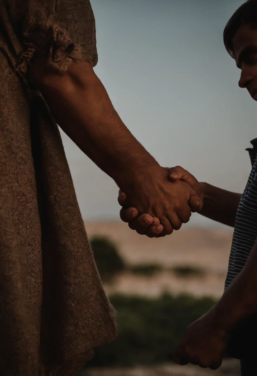 despediu-se do velho senhor agradecido,The two shook hands tightly,E olhem uns para os outros com olhos sinceros