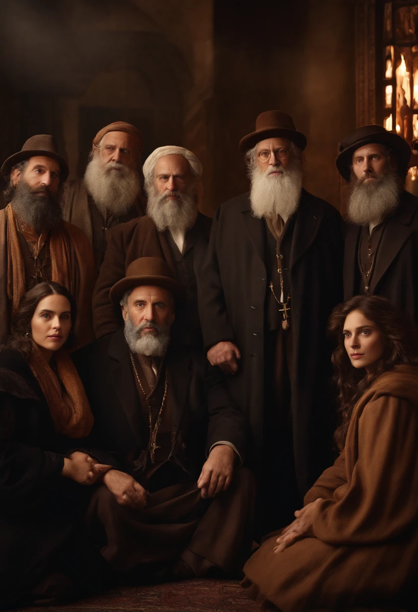 Make a group of jews focusing characters ultra realistic image