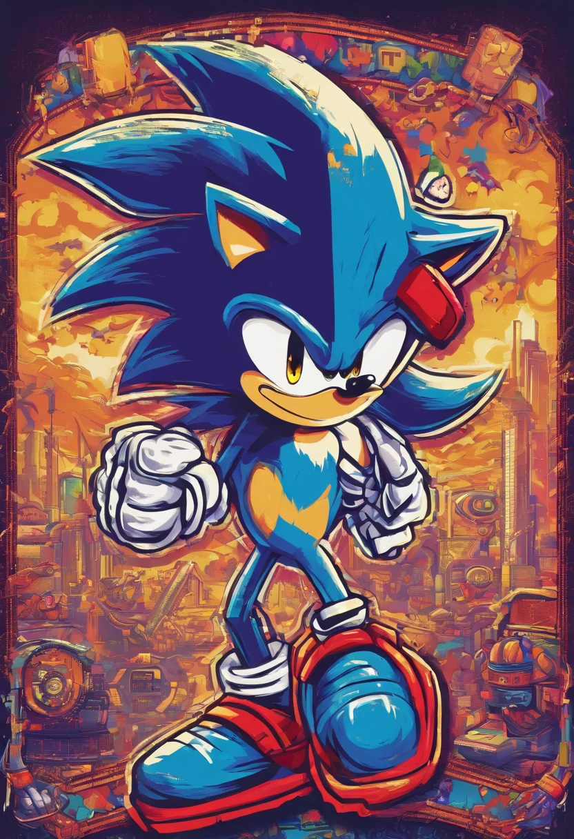 Sonic the hedgehog wearing a mask, masking, masking, hyper realistic, cinematic, epic scene, intricate detail, 4k