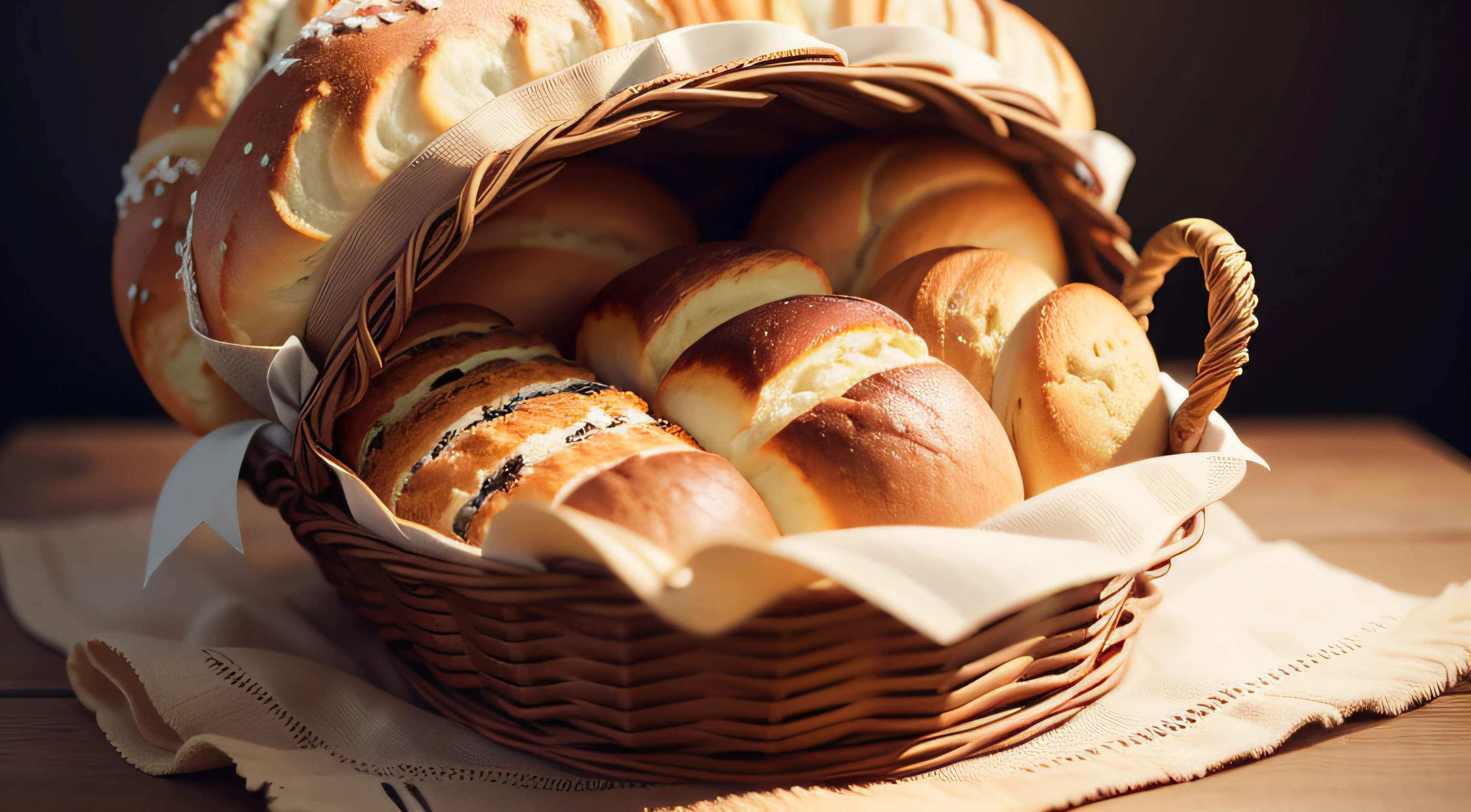french breads in a basket porn food