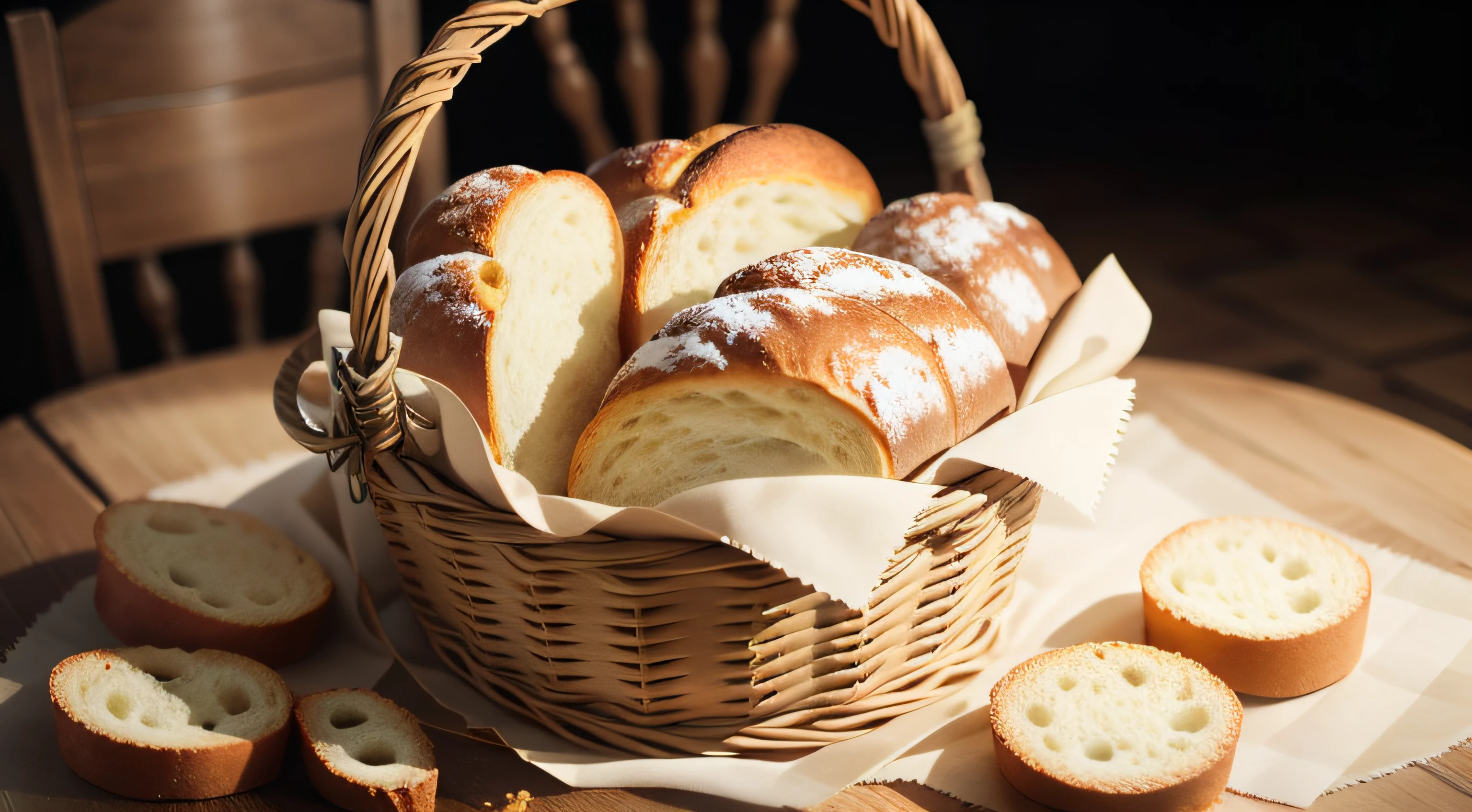 french breads in a basket porn food