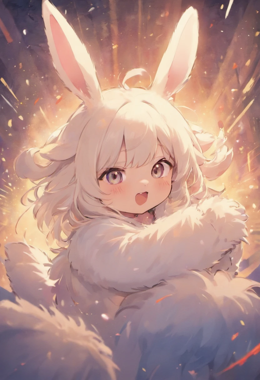 "Cute fluffy chubby fantasy bunny creature"