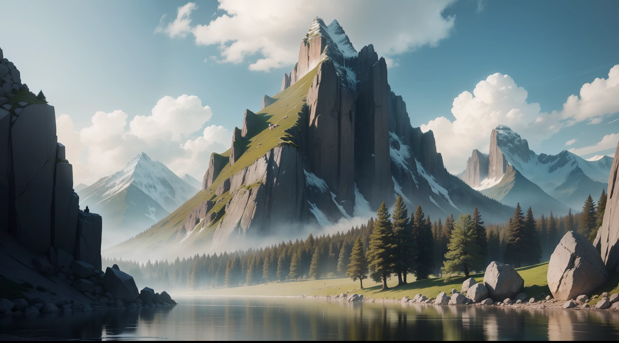 Every day, the stone received water from the river, and it grew stronger and more resistant. She also learned from the other stones, who told her stories about what it was like to be a mountain.
One day, the stone began to grow. It grew and grew, until it became a tall, imposing mountain. The mountain provided shelter for animals and people, and it was admired by all.