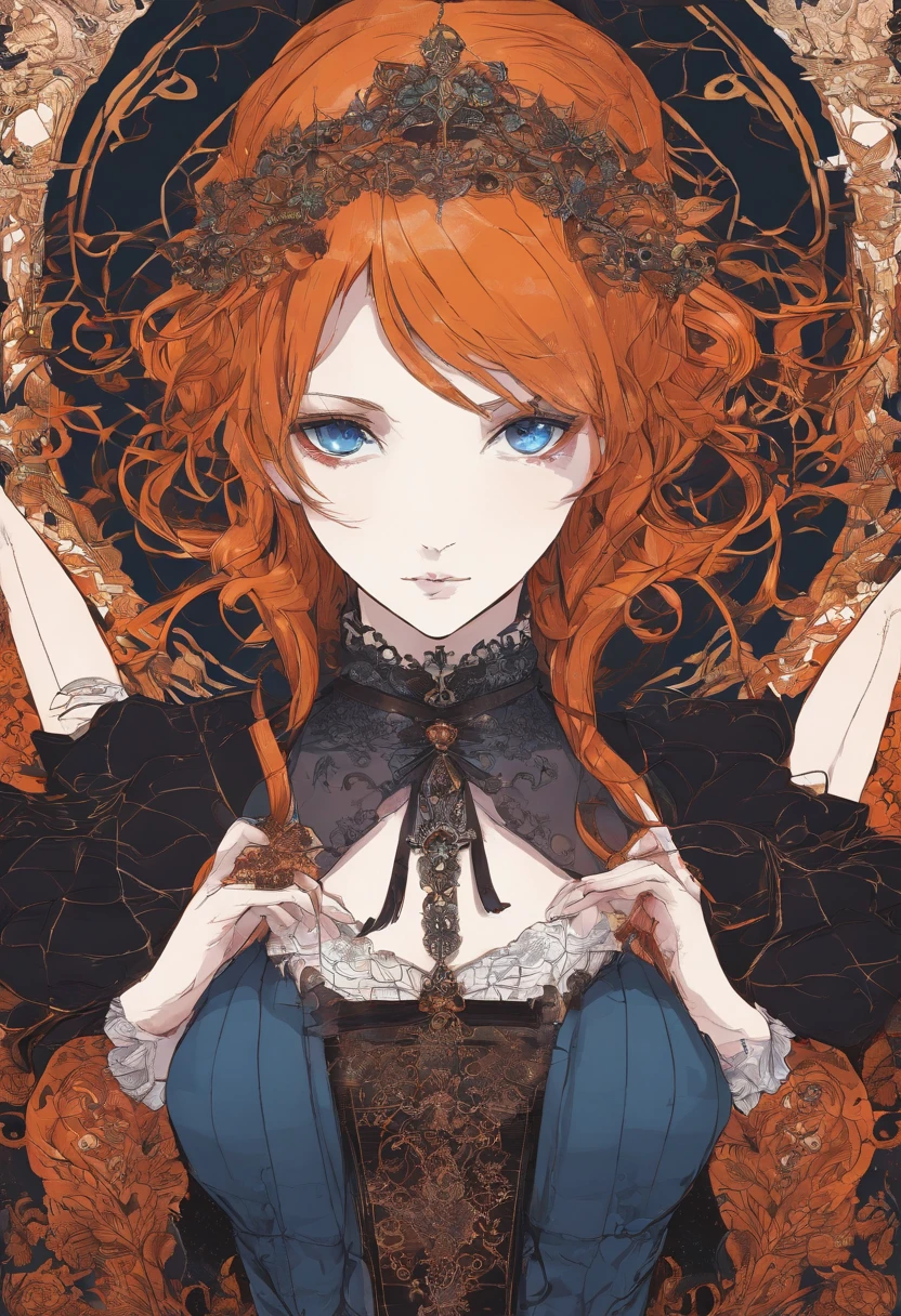 Kousaka honoka, blue eyes, orange hair