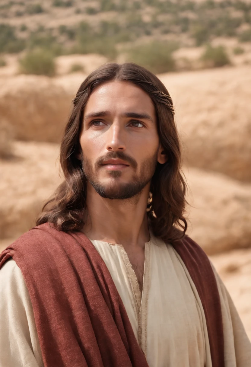 Jesus and His Disciples, In the desert near the city of Jerusalem, of the time of Christ