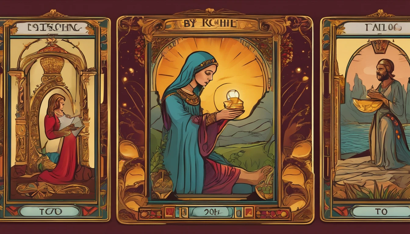 The psychic is interpreting the tarot cards