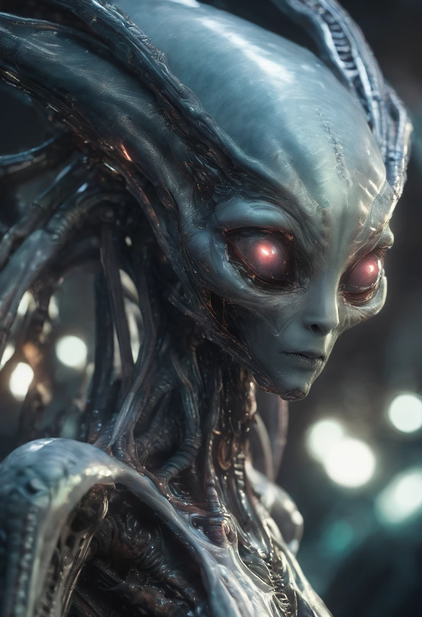 fantasy character,translucent ethereal alien,detailed features,science fiction setting,sparkling from within,sparks and lights,moonlight,moody atmosphere,close-up,high-quality:1.2,ultra-detailed:1.2,intricate