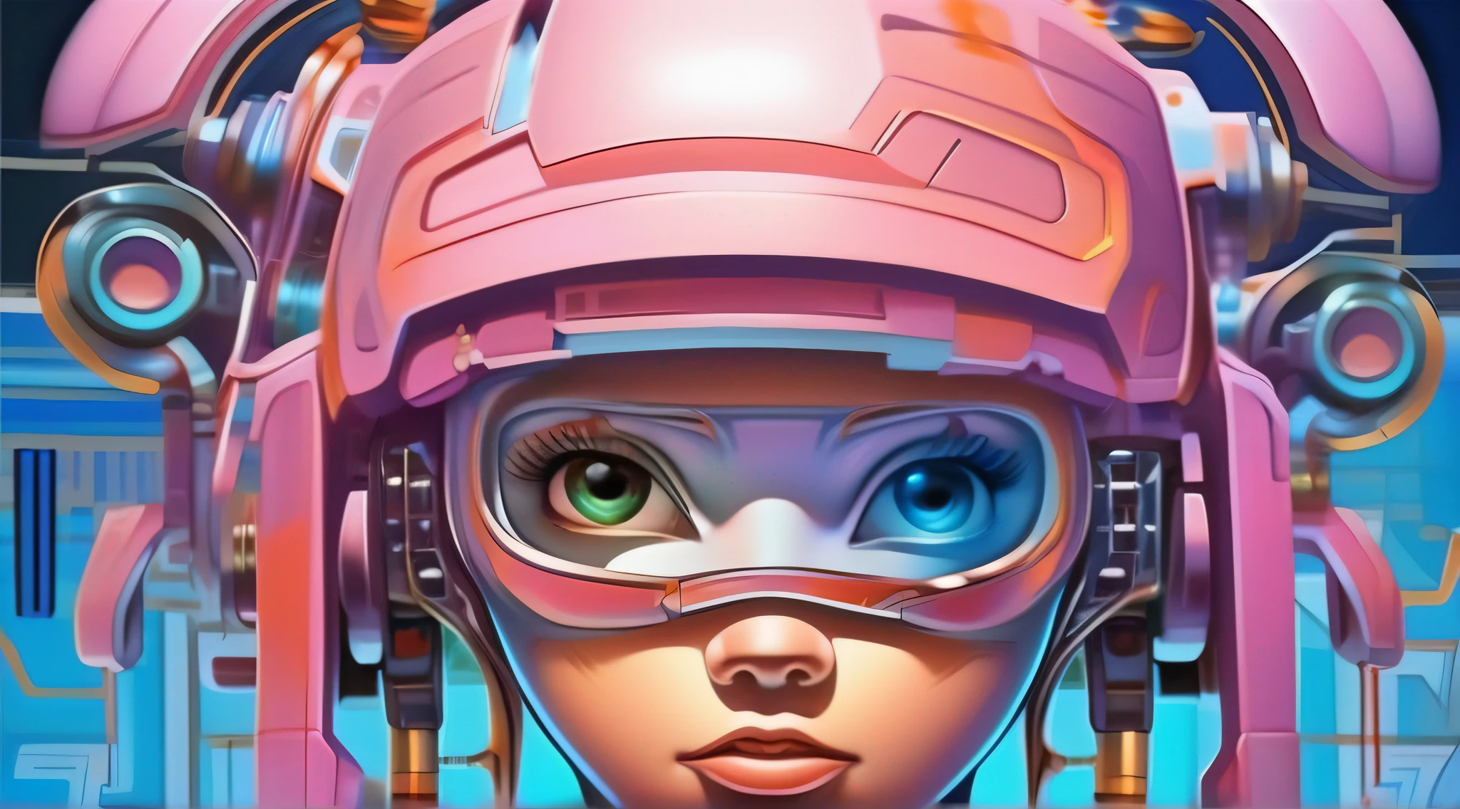 Sea Art's AI-generated painting is a fascinating futuristic image of an anime hologram, com um personagem cyborg como protagonista. Nessa obra de arte, Technology and creativity combine to create a stunning visual representation of the future.
The cyborg character is the center of attention in the painting, com seu visual arrojado e intrigante. Its metallic structure gives it a robust and sturdy appearance, while his synthetic skin and glowing eyes give him a human appearance. His posture is confident and determined, making it clear that he is prepared to face any challenge.
The anime hologram surrounding the cyborg character is equally impressive. As cores vivas e brilhantes criam um efeito deslumbrante, with ever-changing shapes and patterns. The anime hologram seems to extend into the space around the character, creating a sense of complete immersion.
Os detalhes da pintura, como os reflexos de luz no metal do cyborg e a complexa textura do holograma anime, show the technical skill of Sea Art's AI. The combination of science fiction elements with classic animation techniques makes this painting truly unique.
This futuristic image captures the imagination and offers us a glimpse into the future imagined by science fiction. It reminds us of the constant evolution of technology and human creativity, e nos convida a sonhar com o que pode surgir no horizonte. Ao contemplar essa obra de arte, We are invited to reflect on the power of technology and imagination in our journey into the future.