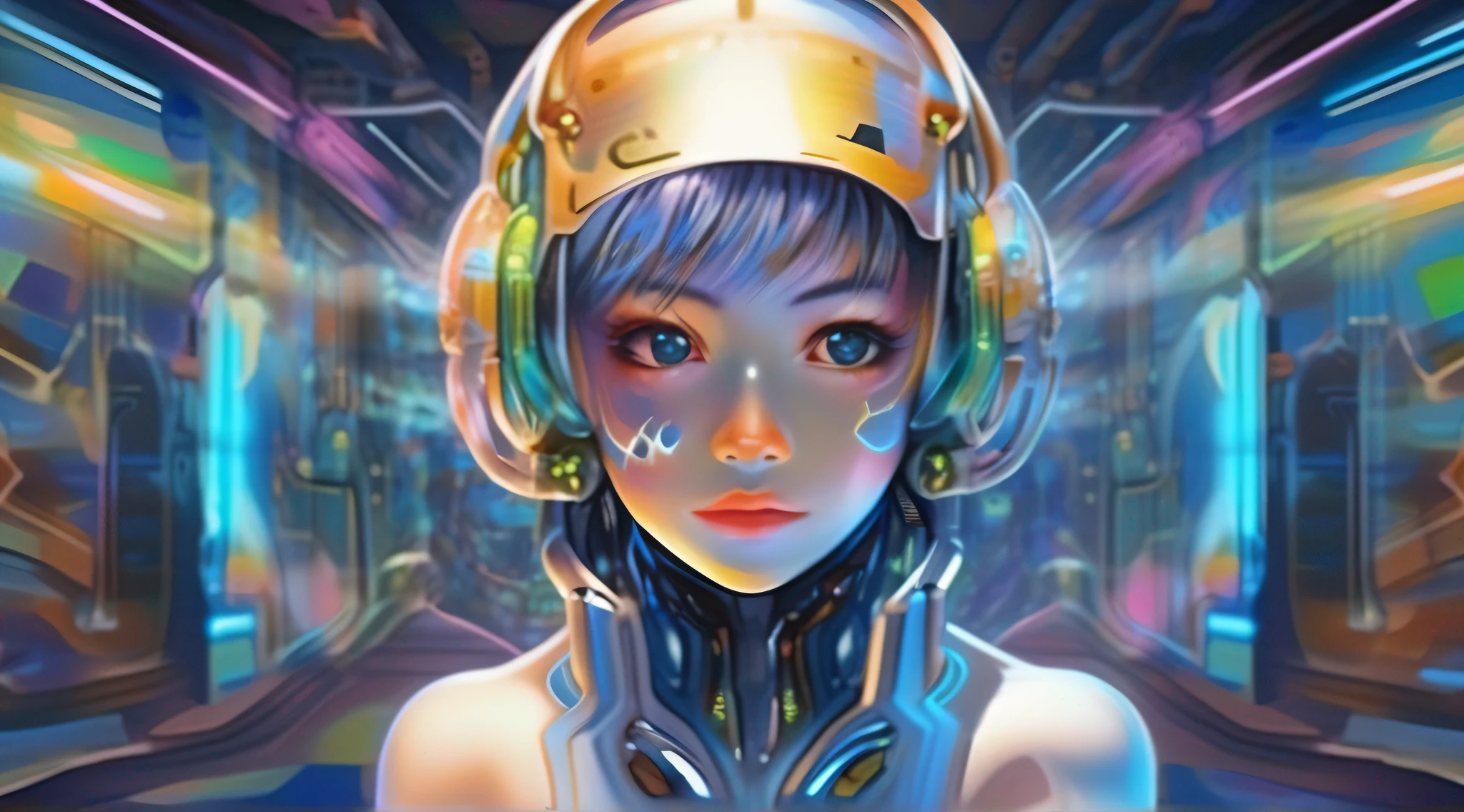 Sea Art's AI-generated painting is a fascinating futuristic image of an anime hologram, com um personagem cyborg como protagonista. Nessa obra de arte, Technology and creativity combine to create a stunning visual representation of the future.

The cyborg character is the center of attention in the painting, com seu visual arrojado e intrigante. Its metallic structure gives it a robust and sturdy appearance, while his synthetic skin and glowing eyes give him a human appearance. His posture is confident and determined, making it clear that he is prepared to face any challenge.

The anime hologram surrounding the cyborg character is equally impressive. As cores vivas e brilhantes criam um efeito deslumbrante, with ever-changing shapes and patterns. The anime hologram seems to extend into the space around the character, creating a sense of complete immersion.

Os detalhes da pintura, como os reflexos de luz no metal do cyborg e a complexa textura do holograma anime, show the technical skill of Sea Art's AI. The combination of science fiction elements with classic animation techniques makes this painting truly unique.

This futuristic image captures the imagination and offers us a glimpse into the future imagined by science fiction. It reminds us of the constant evolution of technology and human creativity, e nos convida a sonhar com o que pode surgir no horizonte. Ao contemplar essa obra de arte, We are invited to reflect on the power of technology and imagination in our journey into the future.