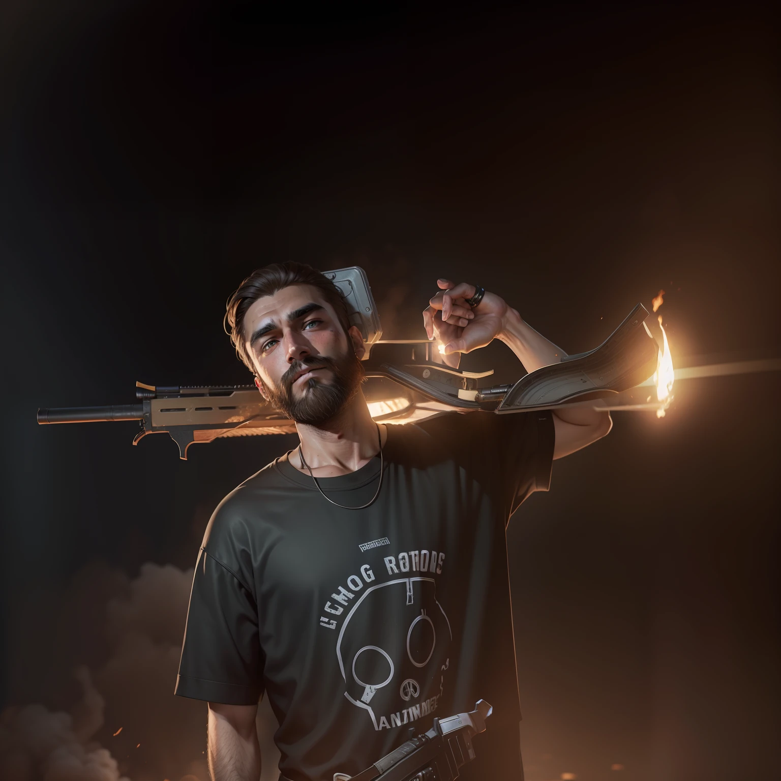 Background pubg, handsome beard guy