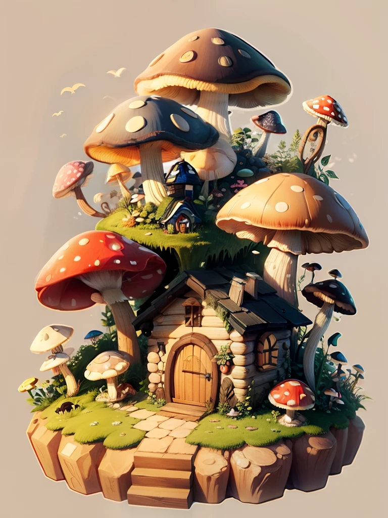 mushroom, snail,mushroom house