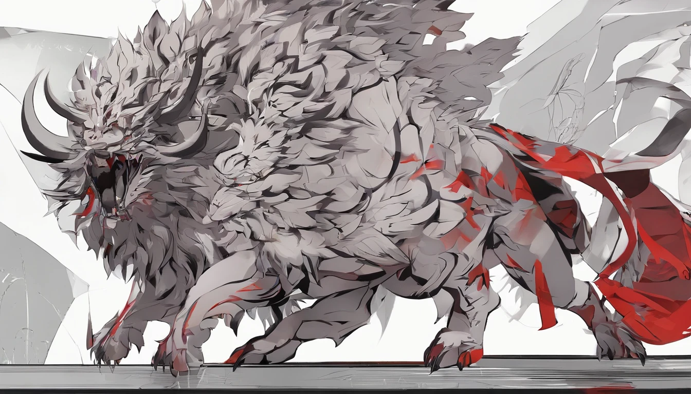 （The same characters，frontage，Lateral face，on  back），tauren，frontage，irate，vred，Red horns，Cow's hooves，musculature，Big dynamics，Black skin，2D,4K,k hd，undamaged，Fantasyart、art  stations，comic strip，（best quality,illustration,depth of field,Very detailed），Overlooking