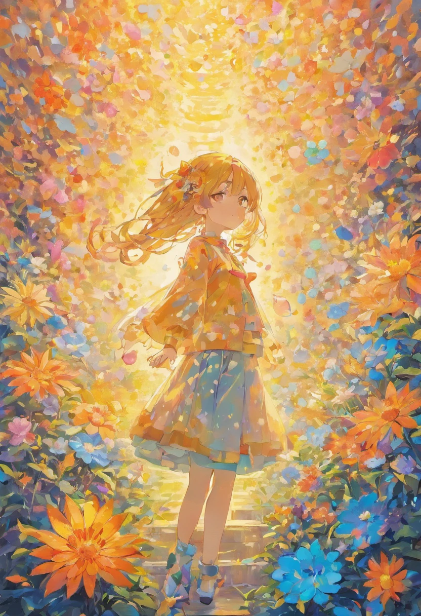 Delicate flower background illustration in contemporary figurative II architecture, delicate shades, Tiny bubbles, oil,,Acrylic Dutch poured painting style ,, fine art, Masterpiece,