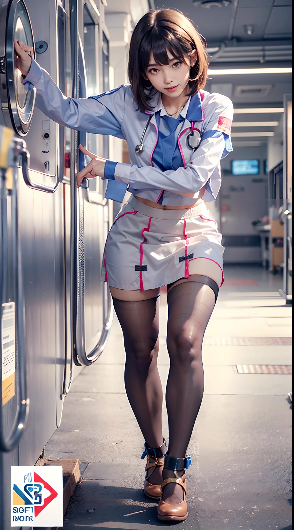 NSFW, 1womanl, (Well-formed face), (Ideal ratio body proportions), Hospital Room, Sunnyday, (((Squat down and spread your legs to see your panties on camera))), (Nurse clothes in miniskirts), (skirt rift), (((Grab the skirt with both hands、show off panty))), ((lift skirt myself)), (Show off your panties to the camera), ((Squat and spread your legs and knees)), long , Smiling smile, de pele branca, A slender, Dark hair, short-hair, Skinny Legs, beauty legs, Small buttocks, Skinny Legs, surrealism, Cinematic lighting, depth of fields, One-person viewpoint, F/1.8, 135 mm, canon, nffsw, masutepiece, ccurate, Anatomically correct, Textured skin, Super Detail, high details, High quality, awardwinning, Best Quality, hight resolution, 1080p, 4K, 8K