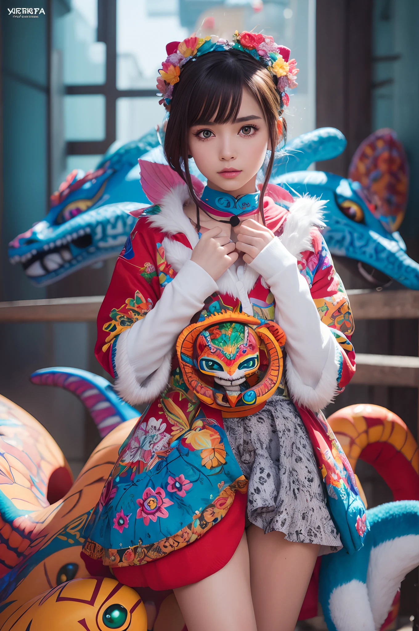 1 girl,white color,Sony Alpha 1,Sony FE 16-35mm f/2.8 GM,sharp focus,highly detailed,rich colors,vibrant colors,trend on Artstation,4k,xxmix girl,(alebrijes art style)