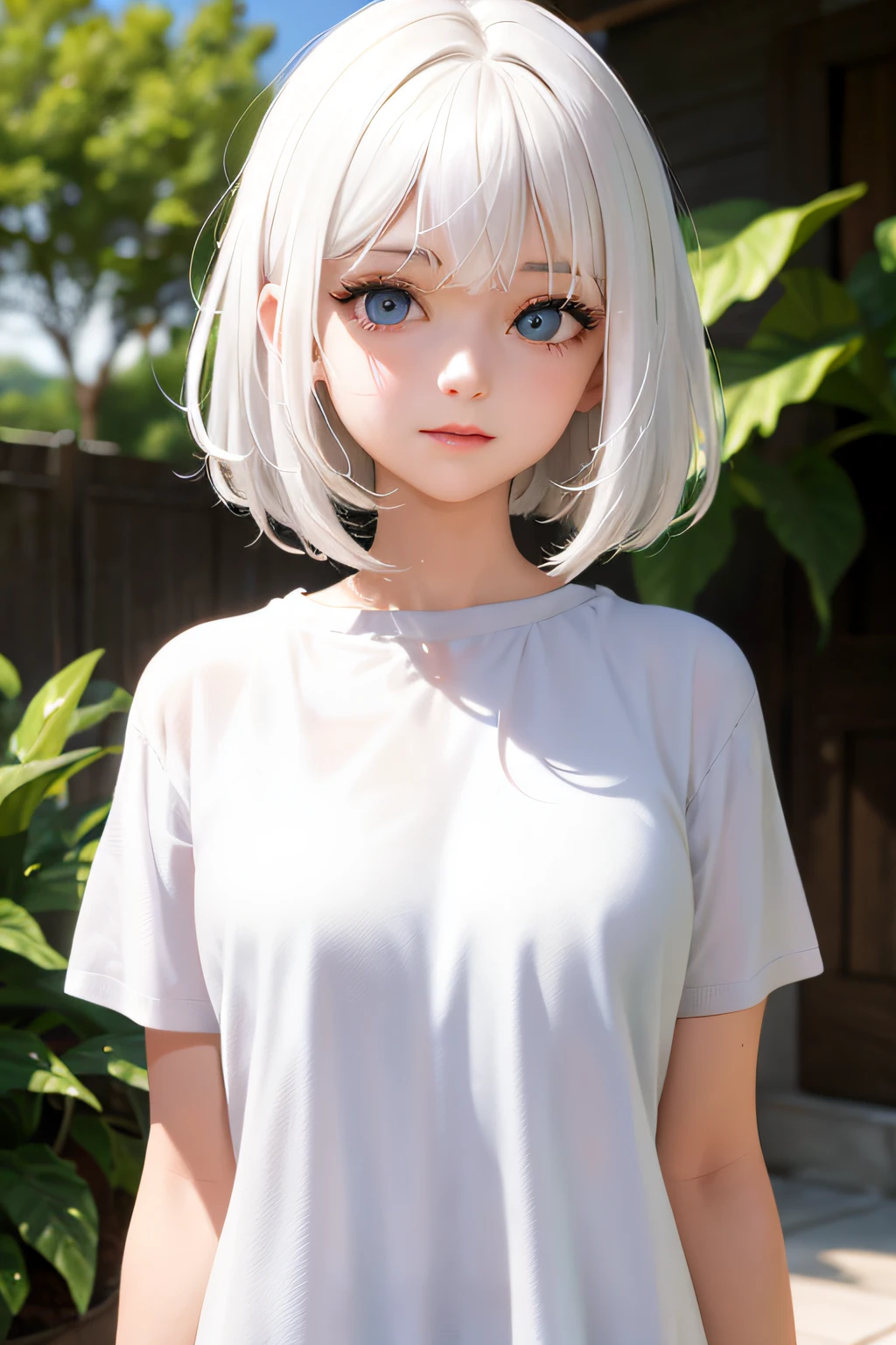 Masterpiece,Best quality,1girll,Upper body,White hair,Bright eyes,Shirts,