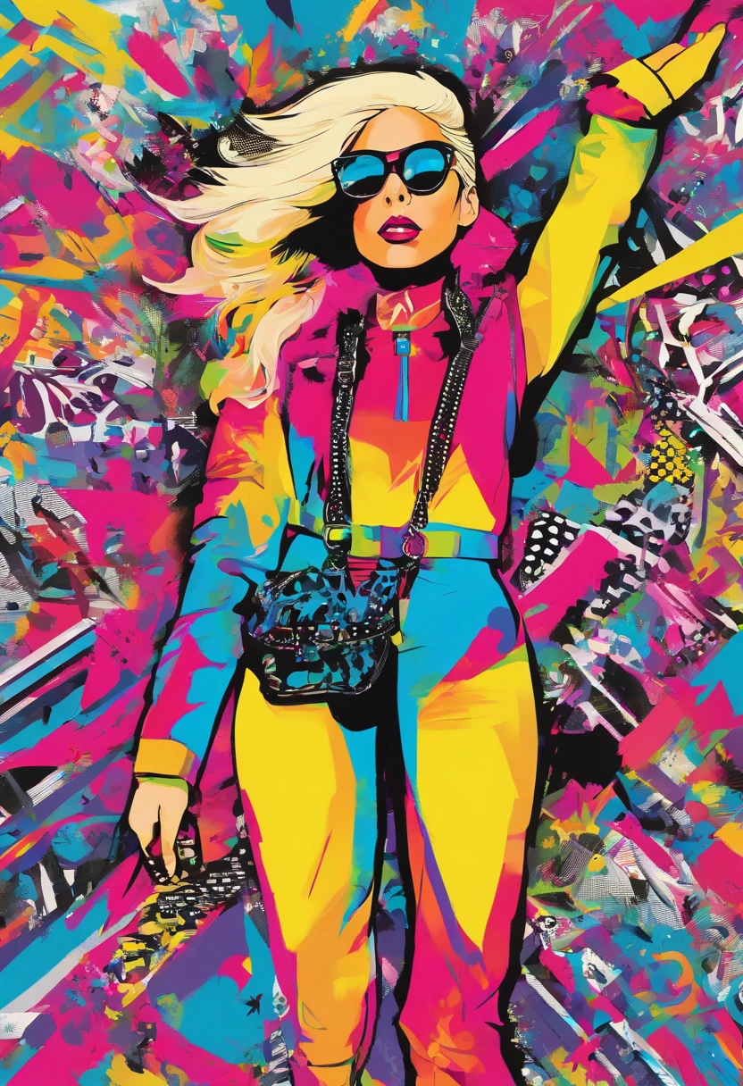 a painting of lady gaga trending in the art station, dressed in punk clothes, detailed hyper-realistic rendering, British gang member, street style, intimidating pose, clothes with fashion, urban samurai, 8 1 5, animations
