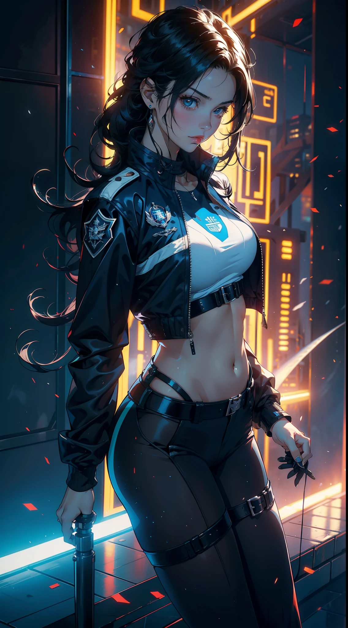 1mujer,35yo,plomada,pecho extremadamente grande, solo,(Antecedentes con:Maquinaria enorme,droide,aerodrome,Aviones,Huge mechanical armor,) Tiene el pelo negro muy corto,Cabeza BOBO,Stand on the plane,,visto de frente, cabello lacio, cielo mayormente nublado,(((tmasterpiece),(fondo de pantalla muy detallado de CG Unity 8k),Mejor calidad,Cinmatic Lighting,Background detallado,hermosos ojos detallados,pupilas brillantes,ojos azules,Piel blanca como la nieve,Labio rojo(muy fino y hermoso),(Beautiful and detailed eye description),Ultra - detallado,tmasterpiece,))staring at the camera,A high resolution,Ultra - detallado),Revelando los senos,Genitals only, protuberancia,legs are open,Criado sexy,Dedos de camello,tez enrojecida,Desire for dissatisfaction,Fachada,British Air Force,aviador,Gorra de oficial(Vistiendo:chaqueta blazer,frac,Blusa color blanco,una pajarita negra,pantimedias negras,Bordado de alambre de oro,Pechos desnudos)Estilo Cyber Punk