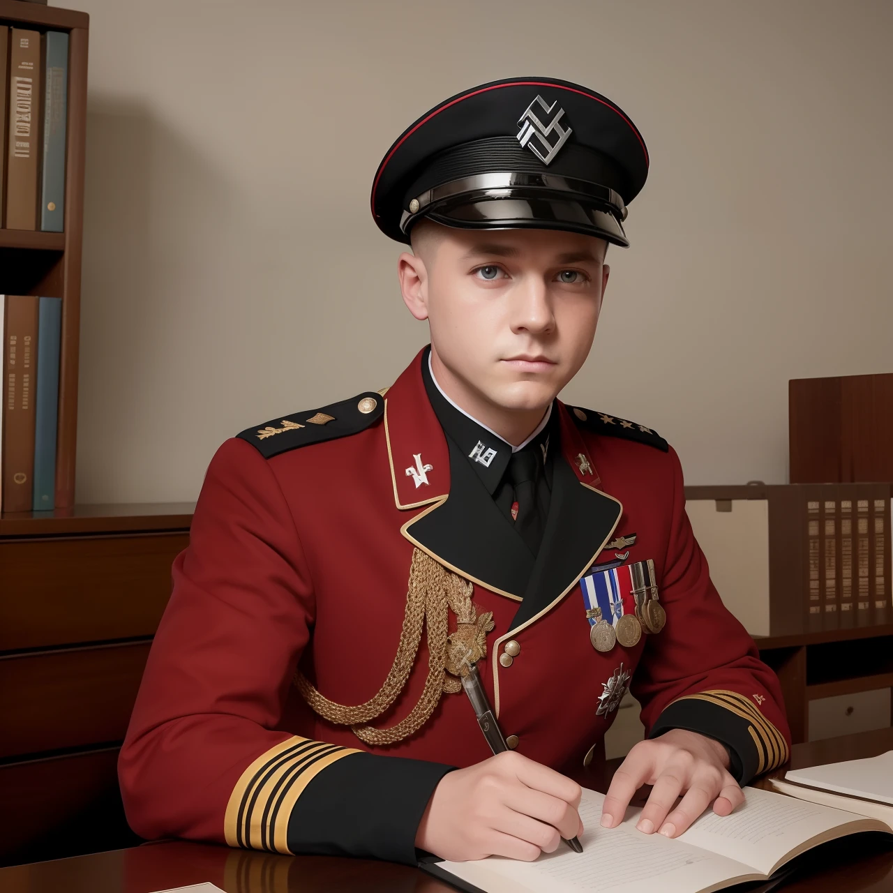 Nazi men in school, school, Nazi Fuhrer, Strasserist, school uniform