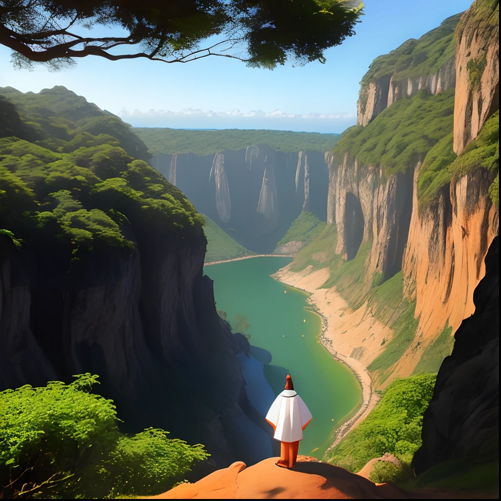 Utilizando minha foto criar ima com personagens em lugares na natureza