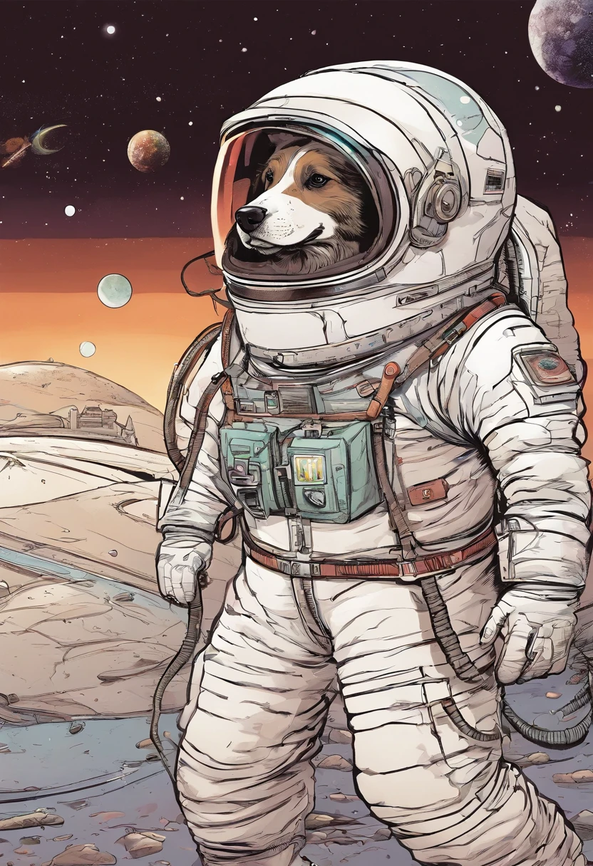 Puppy in a spacesuit,Odyssey in space