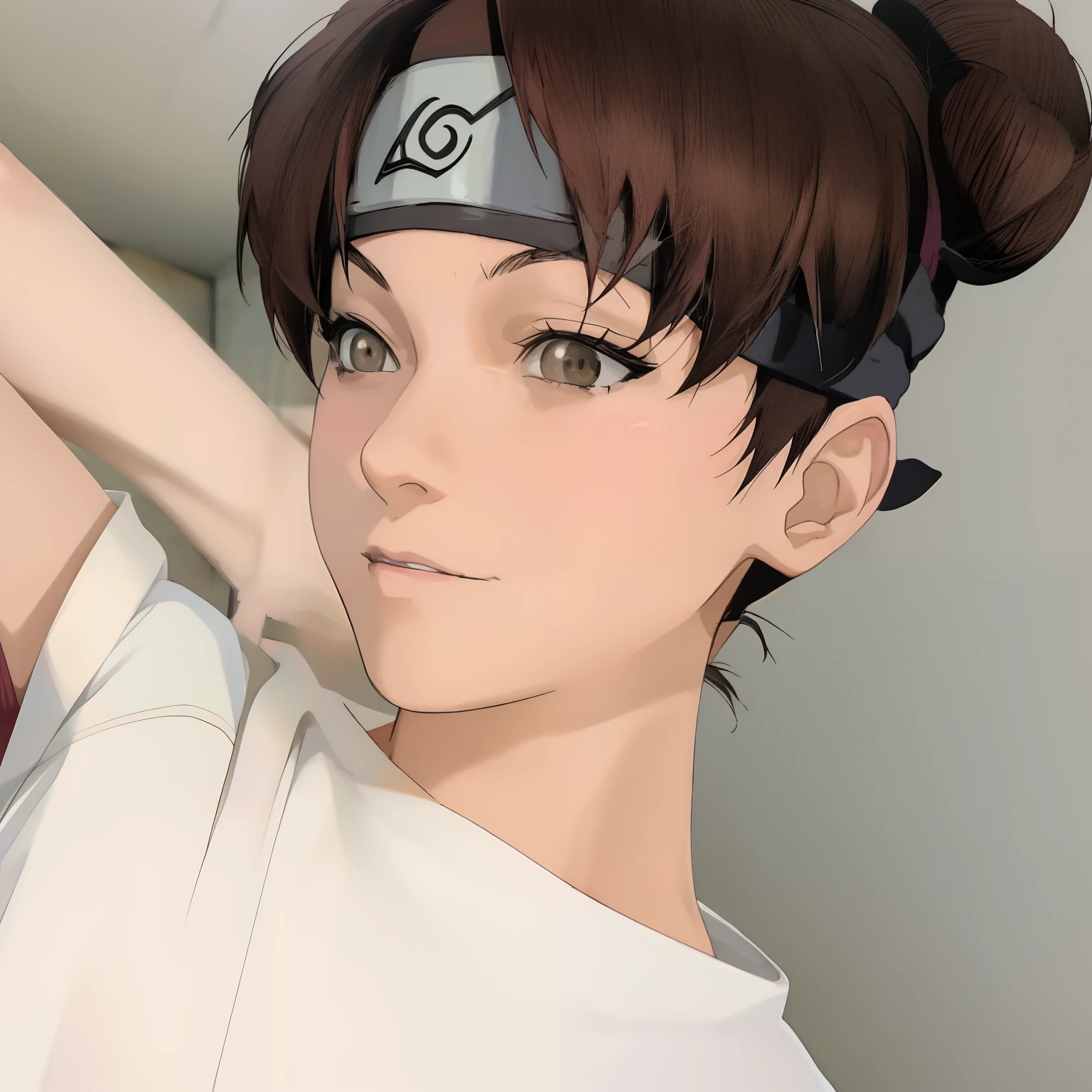 there is a woman with a headband on her head posing for a picture, anime cosplay, anime girl in real life, Tenten, anime inspired, anime girl cosplay, as an anime character, realistic cosplay, cosplay photo, professional cosplay, anime character, cosplay, anime style, anime style only, ilya kuvshinov and artgerm, wearing a headband