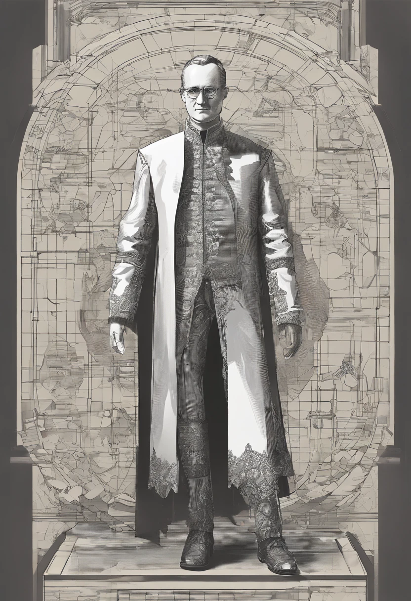 (Gregor Mendel),(melhor pose),(best angle), (better expression) ,multidimensional geometric wall PORTRAIT, arte,Yang08k, lindo, Colouring,