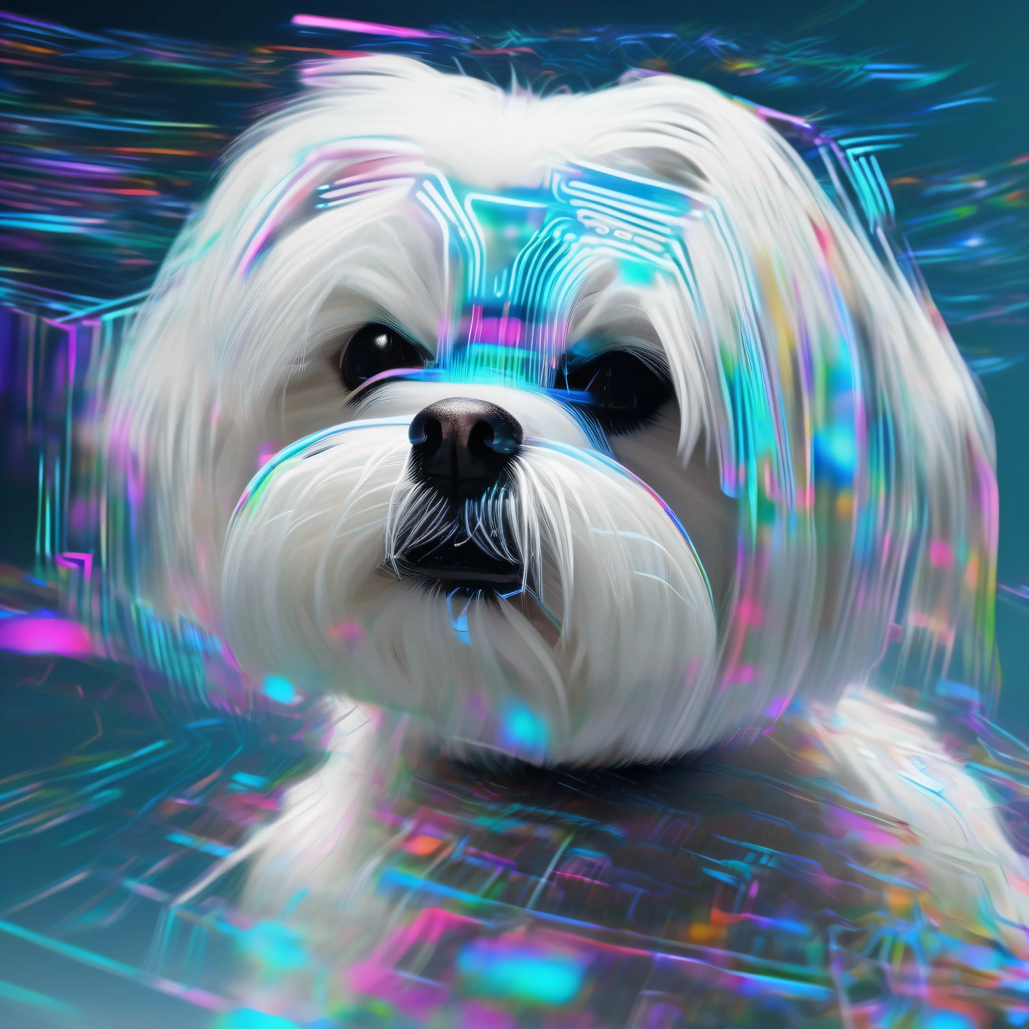 Sea Art's AI-generated painting is a fascinating image of an NFT hologram meme of a Maltese dog, que ilustra a cultura popular e a tecnologia de ponta. Nessa obra de arte, Creativity and artificial intelligence combine to create an exciting visual experience.
The NFT hologram meme of a Maltese dog is made up of a set of distorted and colorful images that merge to create a single image. The constant movement of the images creates a sense of dynamism and unpredictability, while the vibrant colors evoke a sense of energy and vitality.
The character of the meme of a Maltese dog is the main focus of the hologram, with his exaggerated and funny expression. She is depicted with a party hat and a pair of sunglasses, o que acrescenta um toque de humor ao holograma. Its cartoonish and distorted appearance is so captivating that it is impossible not to feel attracted to the image.
Os detalhes da pintura, like the texture of the party hat and the glow of sunglasses, show the technical skill of Sea Art's AI. The combination of popular culture elements with cutting-edge technology makes this painting truly unique.
This holographic image of a Maltese dog, um meme NFT, offers a new dimension to our understanding of technology and popular culture.. It reminds us that technology can be used to create and convey ideas and emotions in a completely new way. Ao contemplar essa obra de arte, We are invited to reflect on the creative intersection between popular culture and technology, e imaginar o que o futuro pode trazer;.