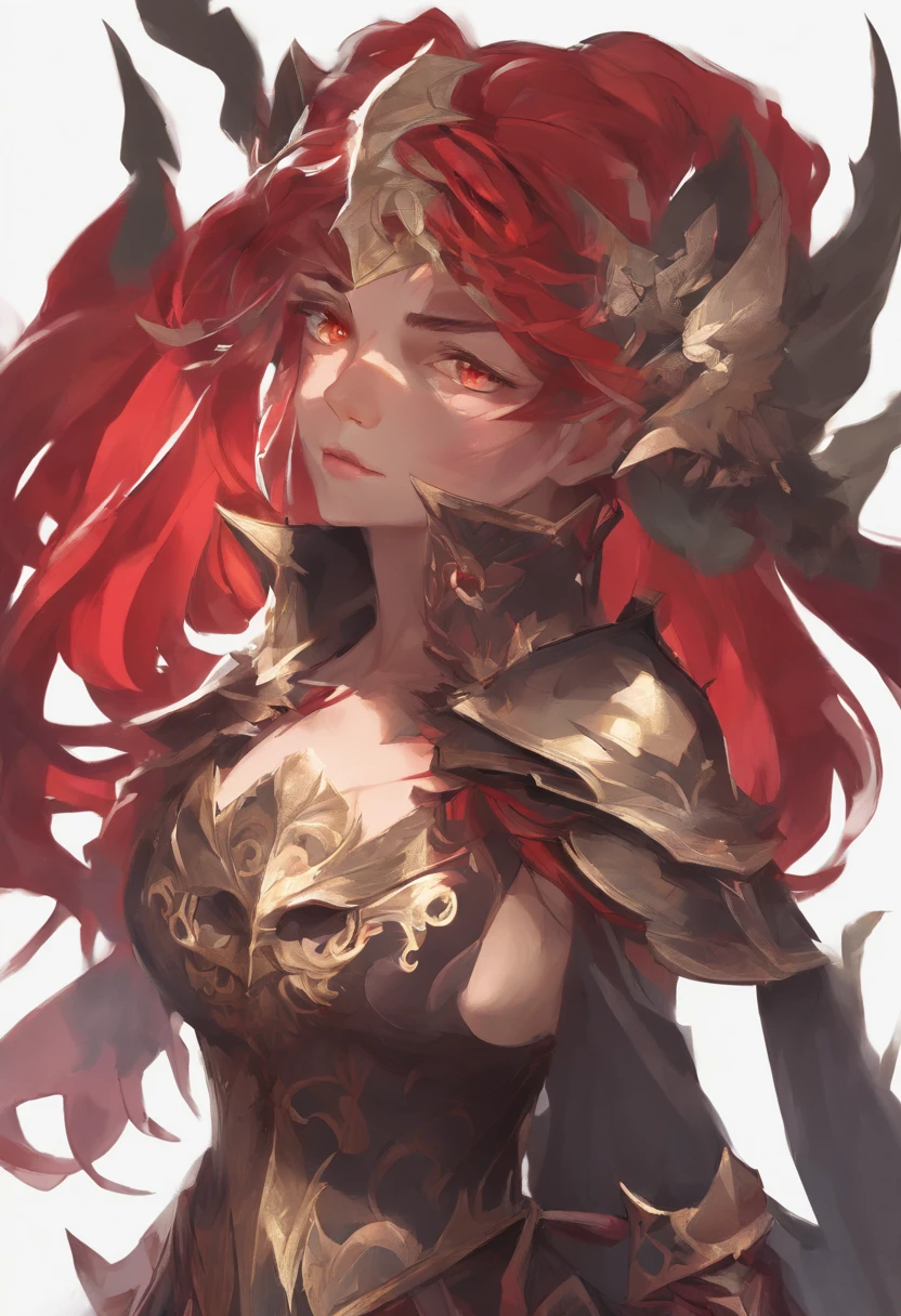 Black-Haired Female, Red Glowing Eyes, Face Focus, Character Profile Picture, Avatar, Iron Armor, fantasy RPG, detailed armor, intricate details, digital painting, artstation, concept art, smooth, sharp focus, illustration, by Greg Rutkowski, Atey Ghailan, Jeremy Mann, Antonio Moro, trending on ArtStation, mucha, artgerm, wlop, trending on CGSociety, volumetric lighting, dramatic lighting.