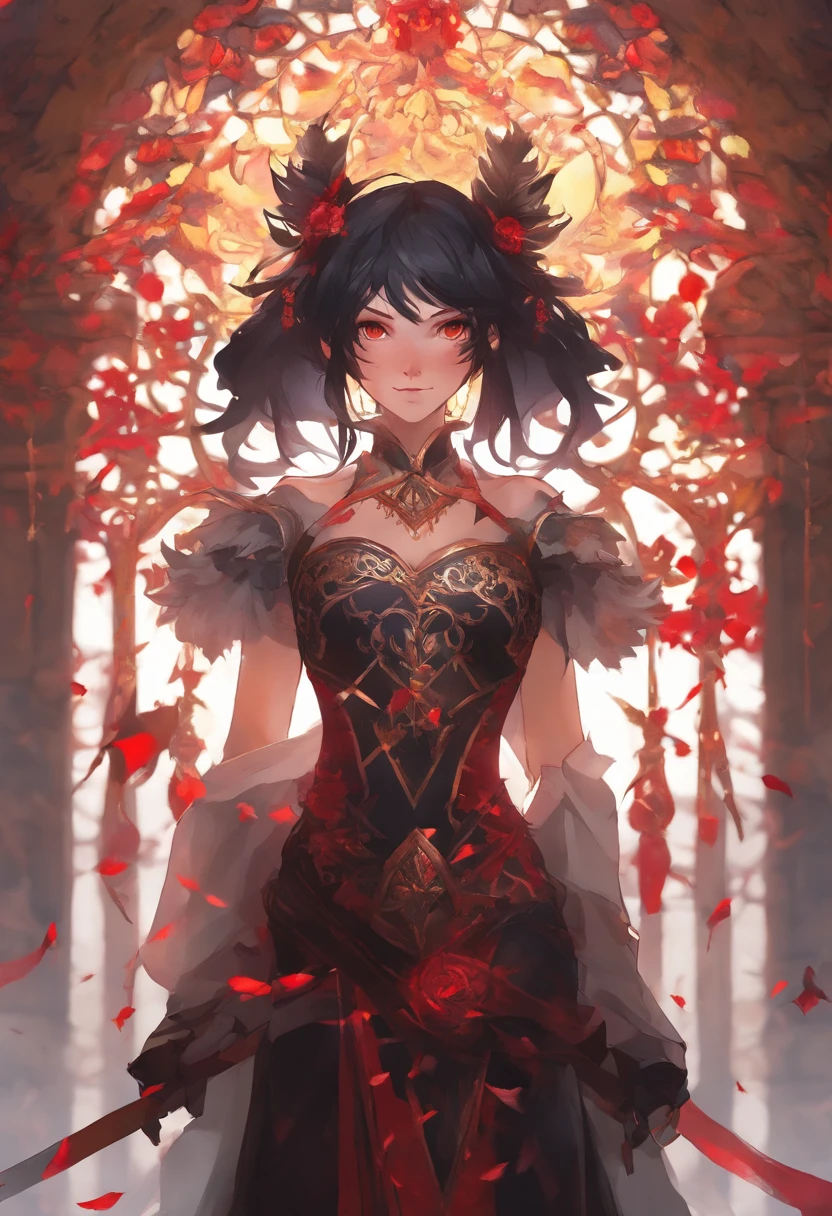 Black-Haired Female, Red Glowing Eyes, Face Focus, Character Profile Picture, Avatar, Iron Armor, fantasy RPG, detailed armor, intricate details, digital painting, artstation, concept art, smooth, sharp focus, illustration, by Greg Rutkowski, Atey Ghailan, Jeremy Mann, Antonio Moro, trending on ArtStation, mucha, artgerm, wlop, trending on CGSociety, volumetric lighting, dramatic lighting.