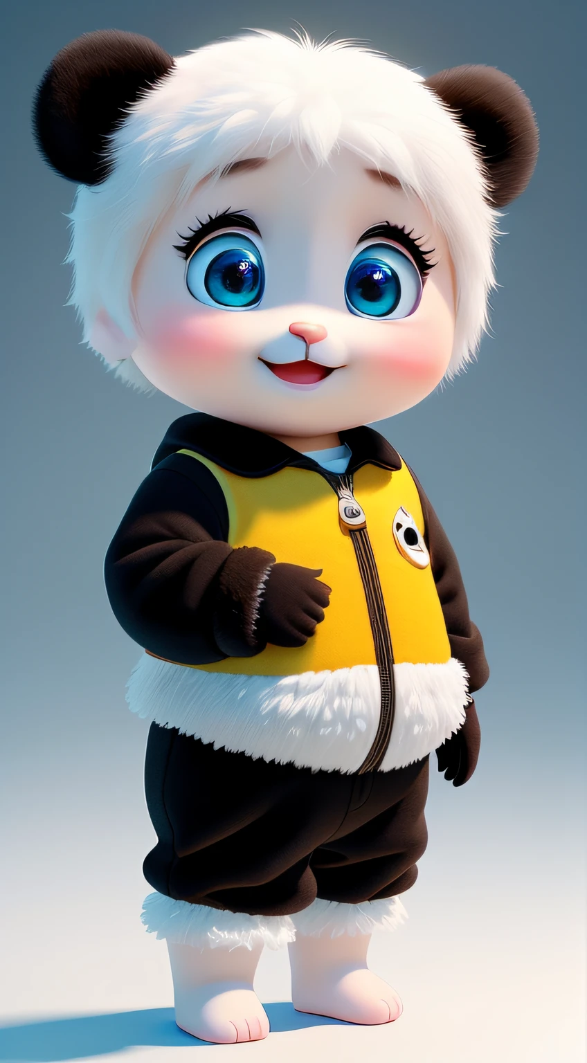 (masterpiece), (best quality), (ultra-detailed), (full body:1.2), Super cute, Baby, Pixar, Baby panda in pajamas, Big bright eyes, Fluffy, Smile, Delicate and fine, Fairy tales, Incredibly high detailed, Pixar style, Bright color palette, Natural light, Simple background with pure color, Octane render, Trending on Artstation, Gorgeous, Ultra wide angle, 8k, HD, Realistic