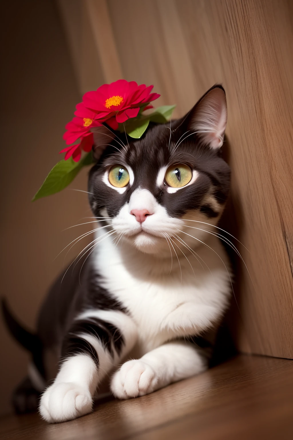 arte em papel，There is a blue-eyed cat surrounded by flowers, Arte digital altamente detalhada em 4k, arte digital detalhada bonito, Arte digital detalhada em 4k, pintura detalhada 4K, Arte bonita UHD 4K, Beeple e Jeremias Ketner, bela arte digital, intrincada pintura digital, gato detalhado, lindo arte digital, Arte 3D digital detalhada, arte digital altamente detalhada