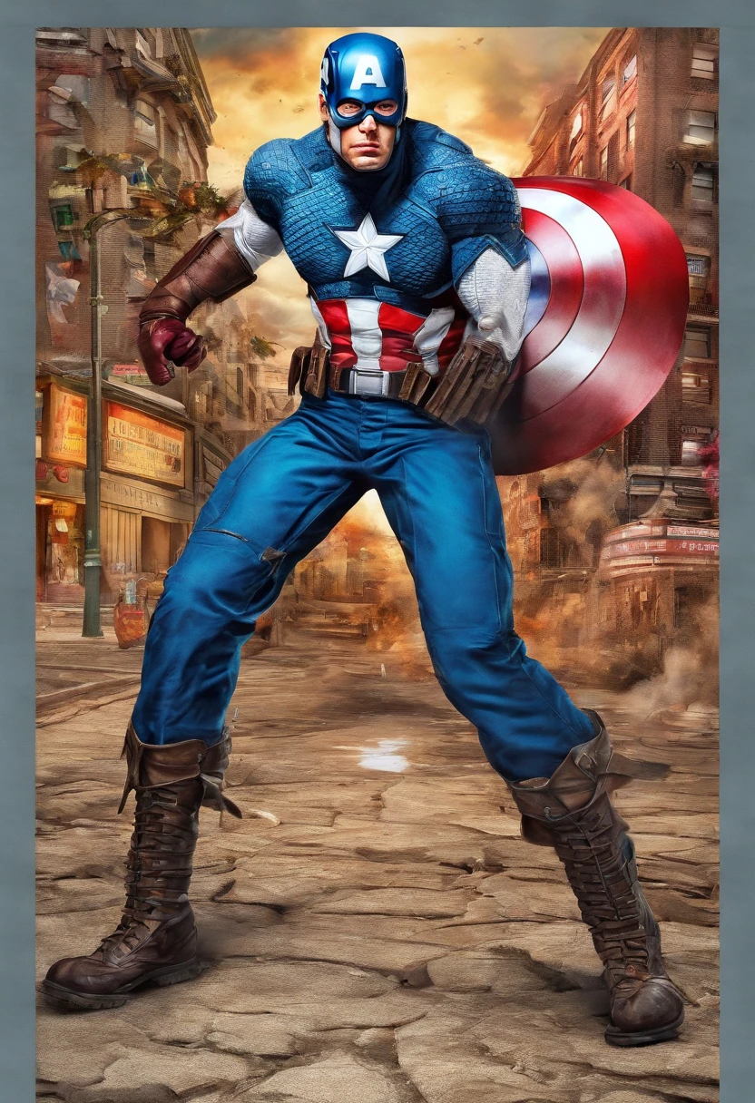 (captain america:0.8) Colorful surrealismSurrealism, Hitch (KC16-1000-SD1-5:0.3)  style-bridal