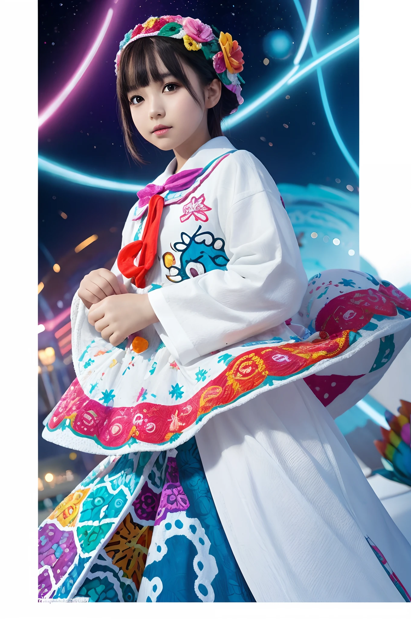 1 girl,white color,Sony Alpha 1,Sony FE 16-35mm f/2.8 GM,sharp focus,highly detailed,rich colors,vibrant colors,trend on Artstation,4k,xxmix girl,(alebrijes art style)
