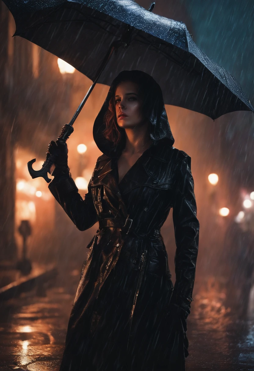 rain,death,1girl,reaper,weapon,night