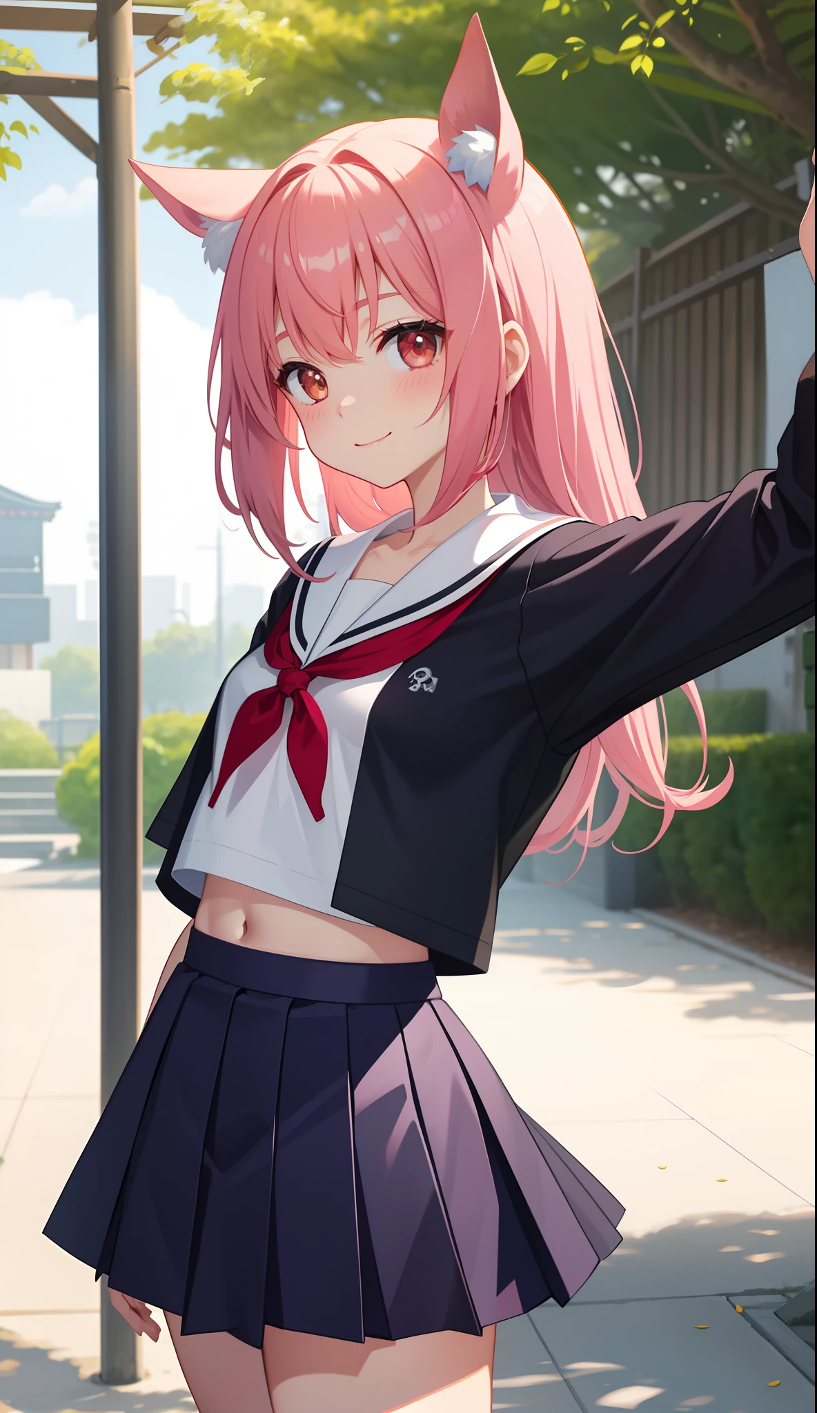 1girl in、AS-Adult、The shirt、skirt by the、（small tits）Chilarism、Japan High School Student Uniform、serafuku、summer clothing、（Sheer Bra）、Upper body portrait、open open mouth、Laughing、