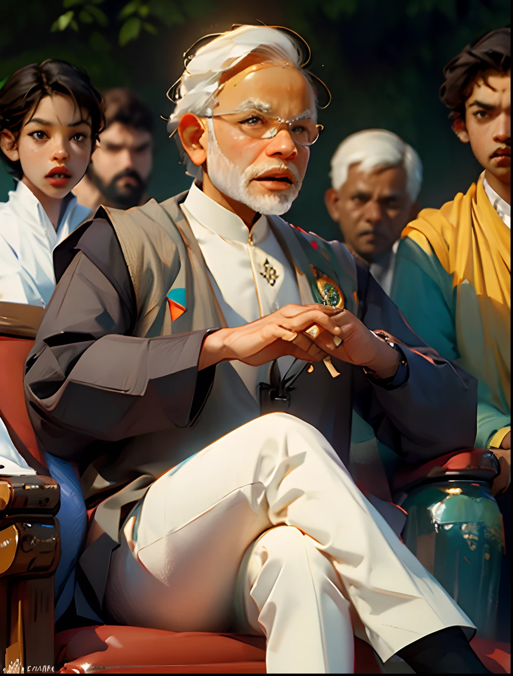 Narendra modi with buzz cut