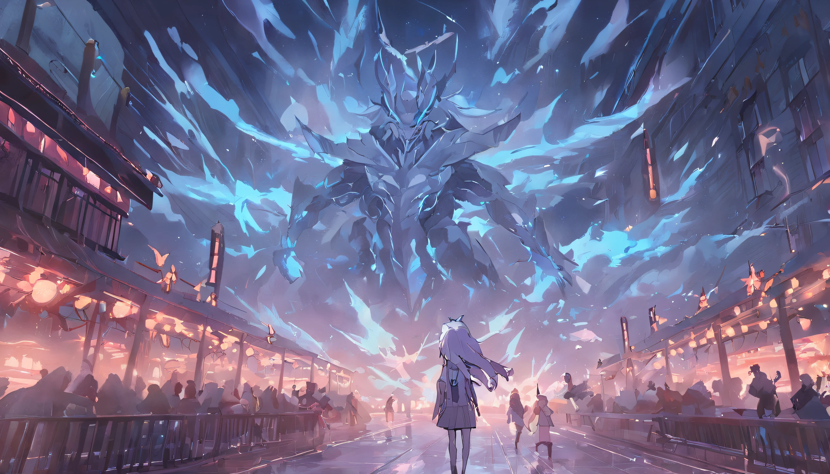 (Legendary artwork),(Running unicorns),Blue-black body,fluorescence,rendering by octane:1.5,in a cloud,Faraway view,Ultra-clear image quality,No characters,(Cloud effects:1.5),(Lightning effects:1.5),(Water vapor effect:1.5),super detailing,8K,official works